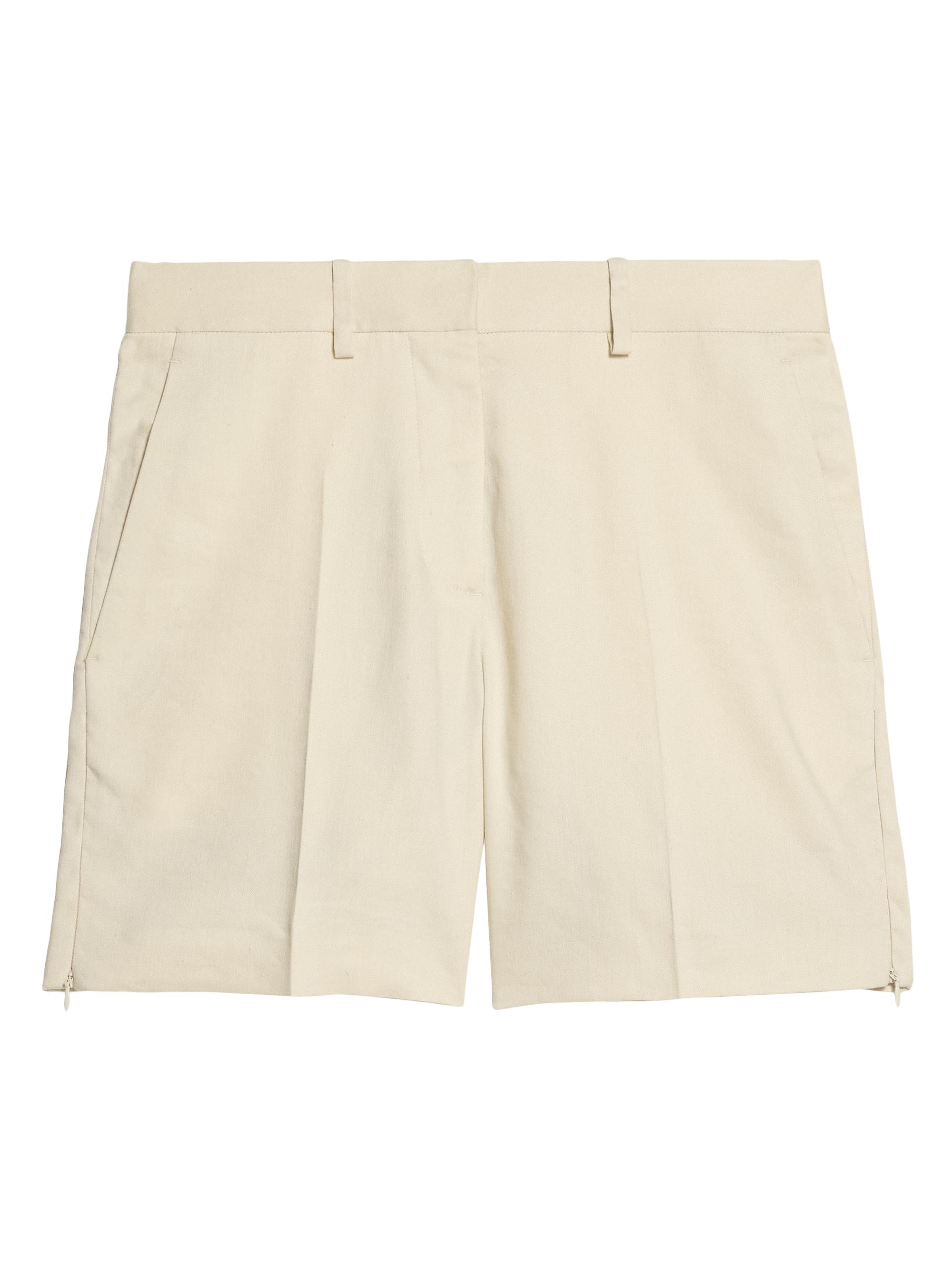 Helmut Lang Women's Mini Car Linen-Blend Shorts - Summer Sand