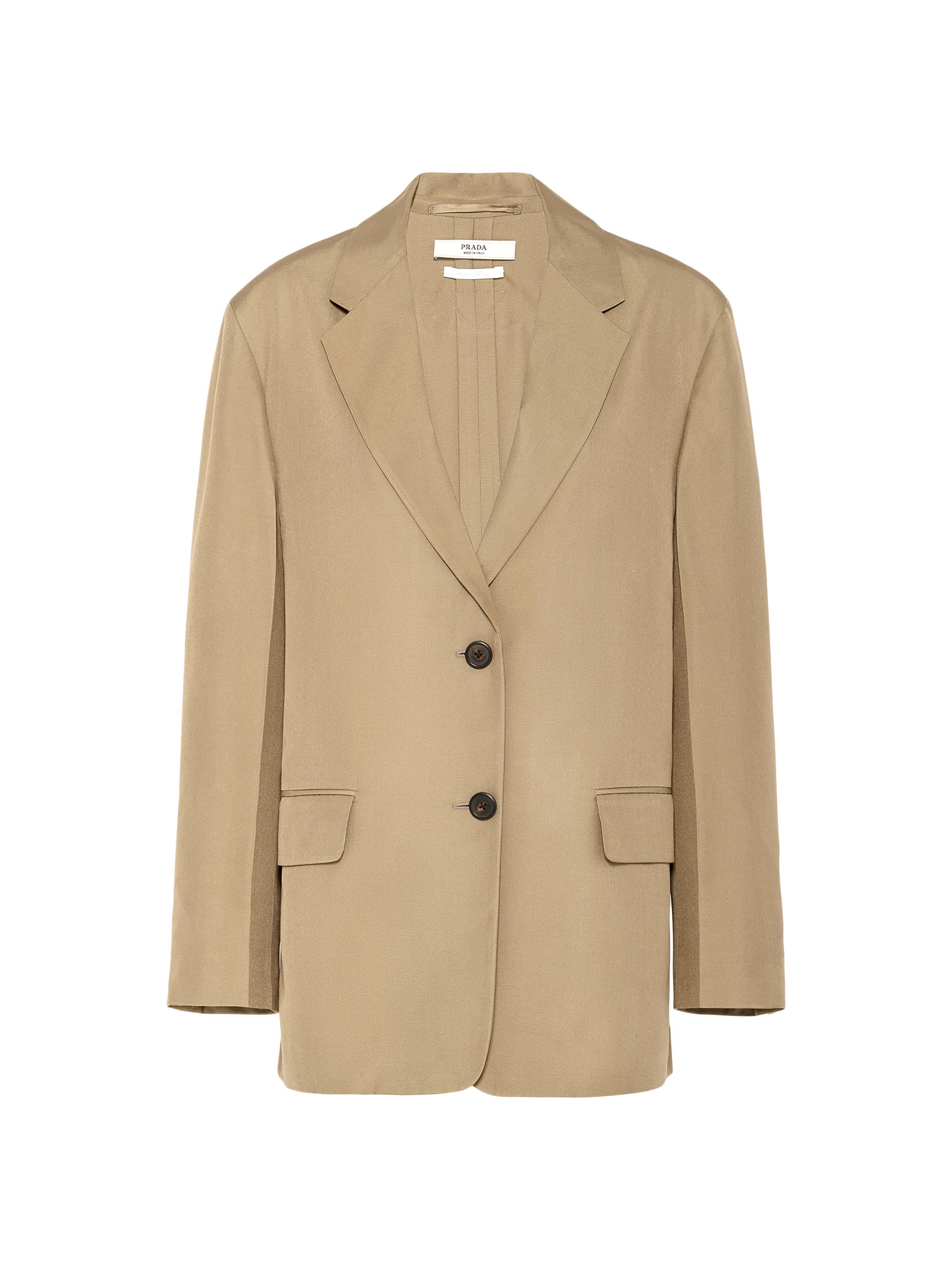 Prada Women's Single-Breasted Silk Jacket - Beige