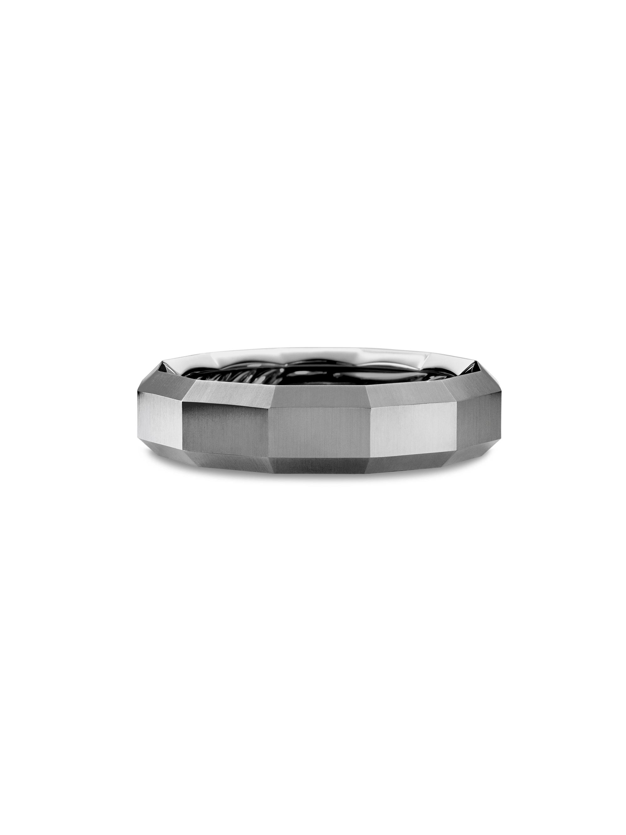 David Yurman Men's Faceted Band Ring in Grey Titanium - Grey