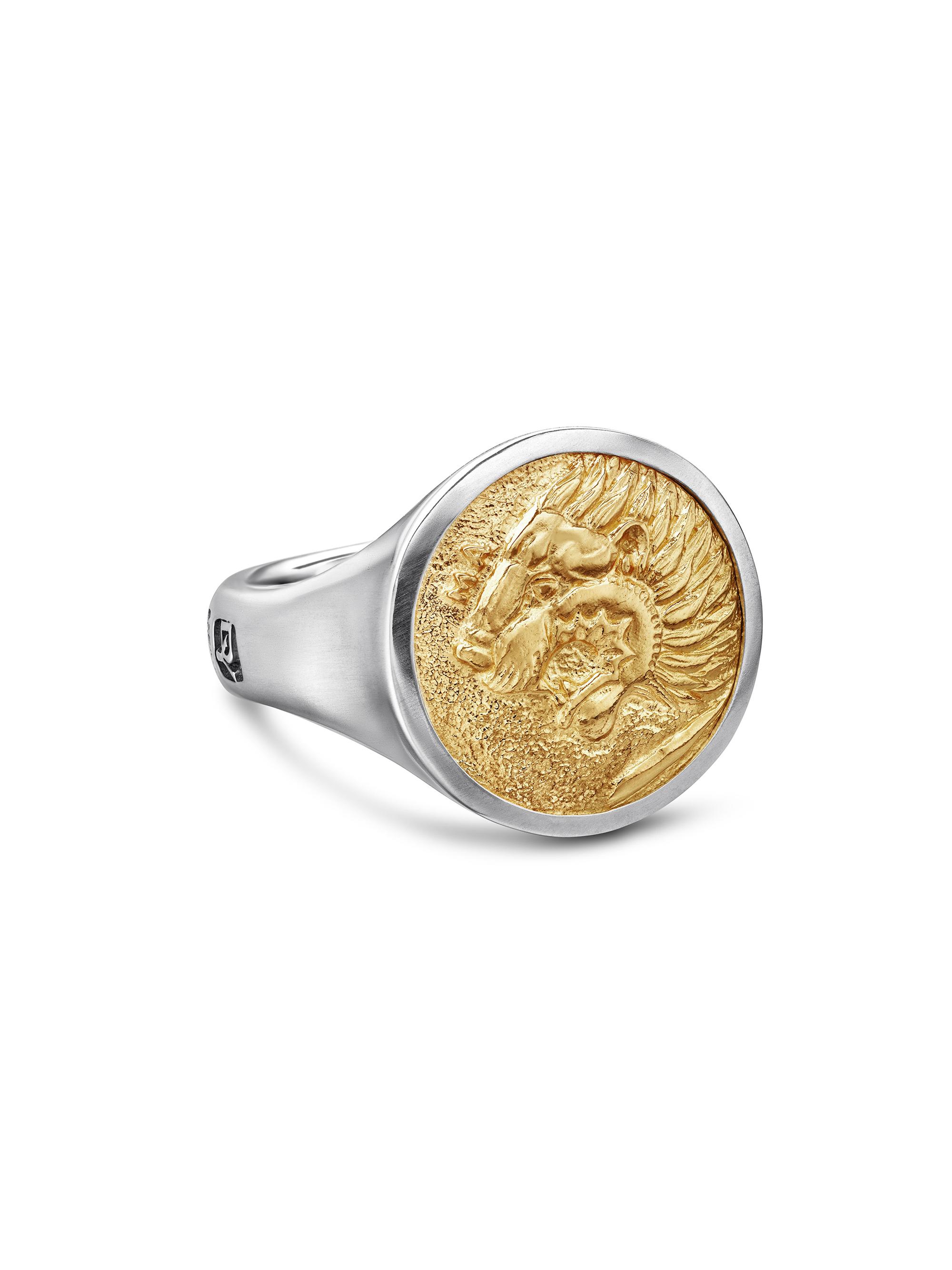 David Yurman Men's Petrvs Lion Signet Ring in Sterling Silver - Silver