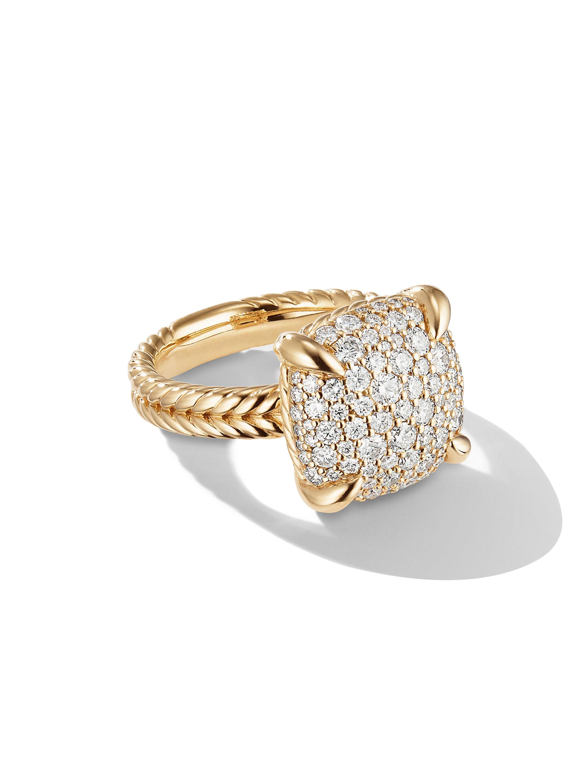 David Yurman Women's Chatelaine Ring in 18K Yellow Gold - Diamond