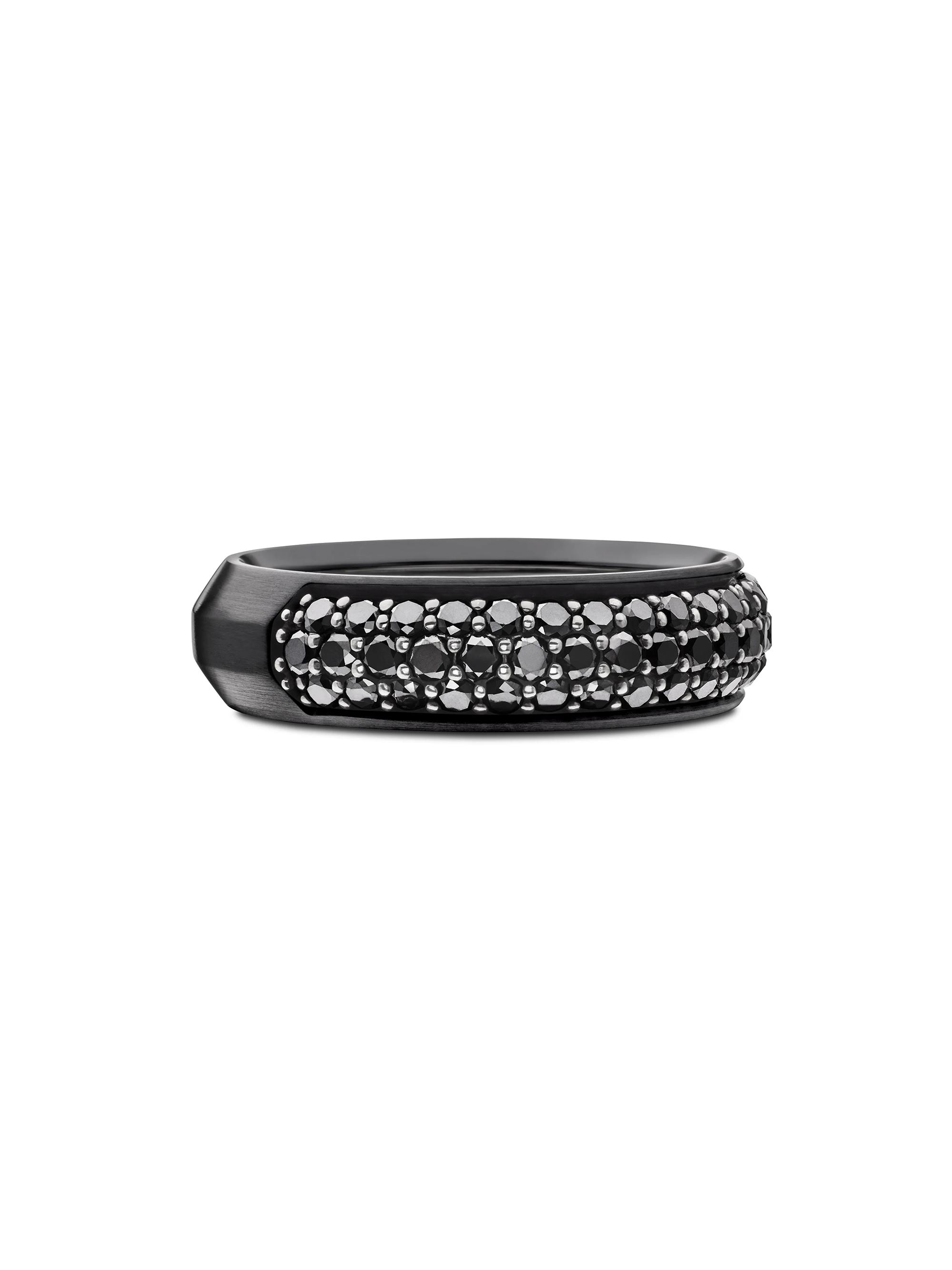 David Yurman Beveled Band Ring in Black Titanium Saks Fifth