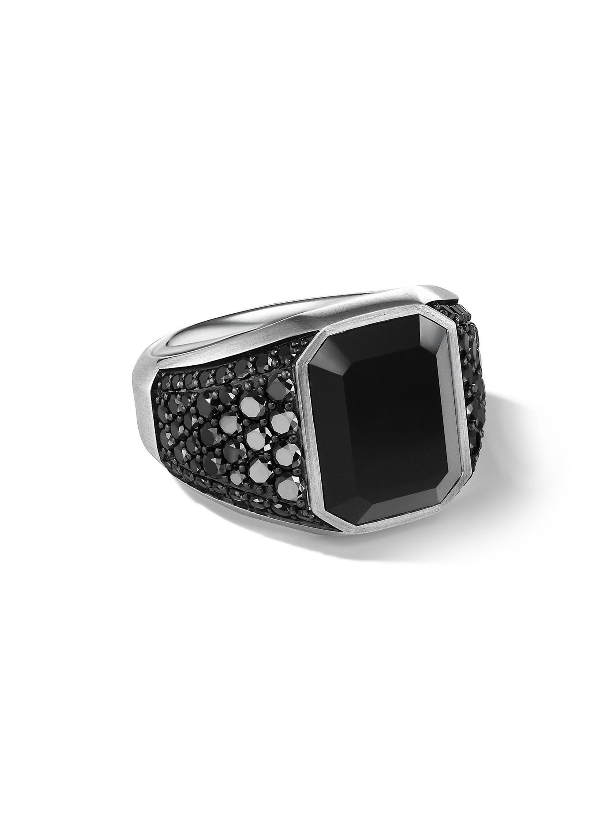 David Yurman Men's Heirloom Signet Ring - Black Onyx