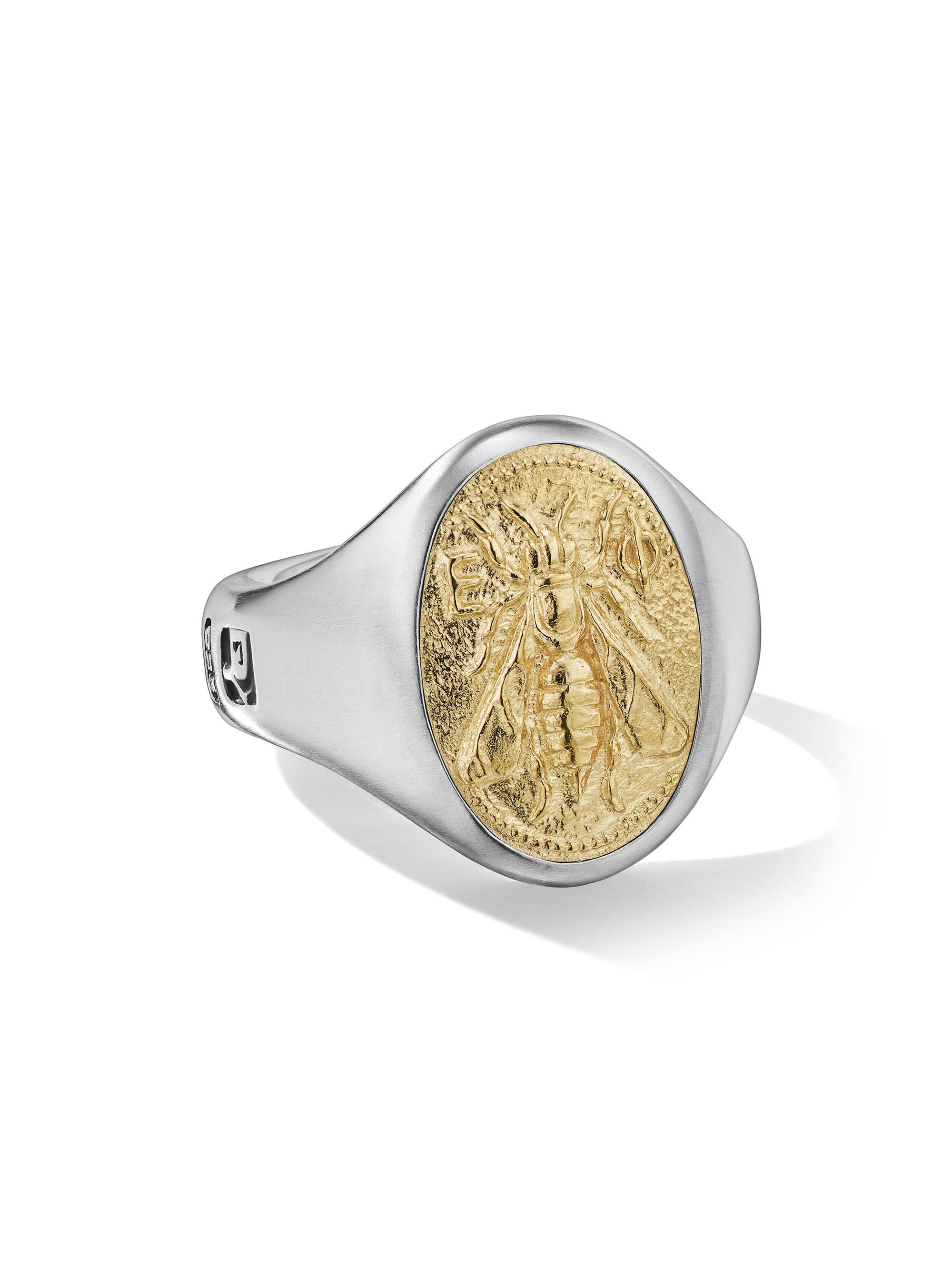 David Yurman Men's Petrvs Bee Signet Ring in Sterling Silver - Silver