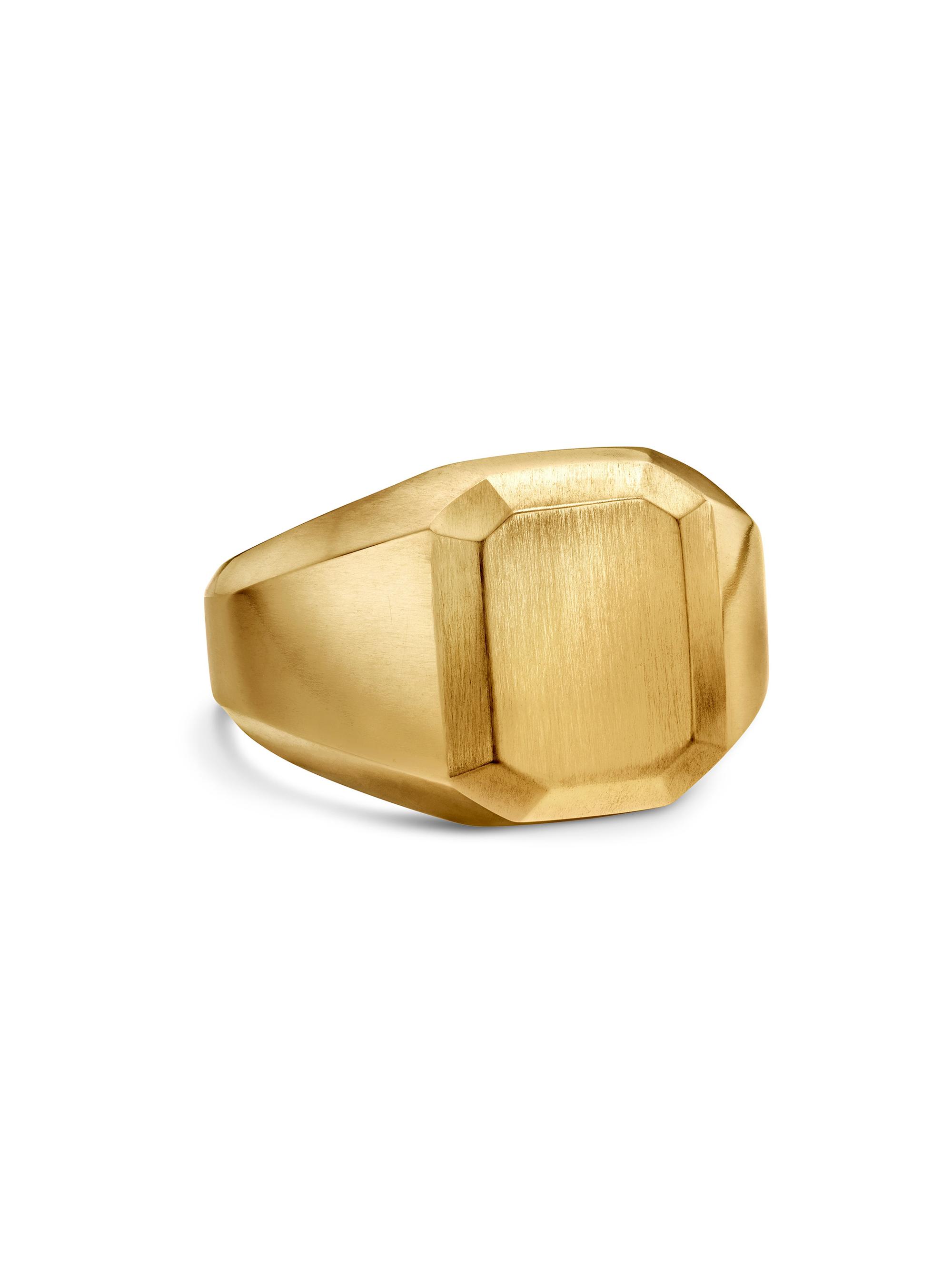 David Yurman Men's Deco Heirloom Signet Ring in 18K Yellow Gold, 17MM - Gold