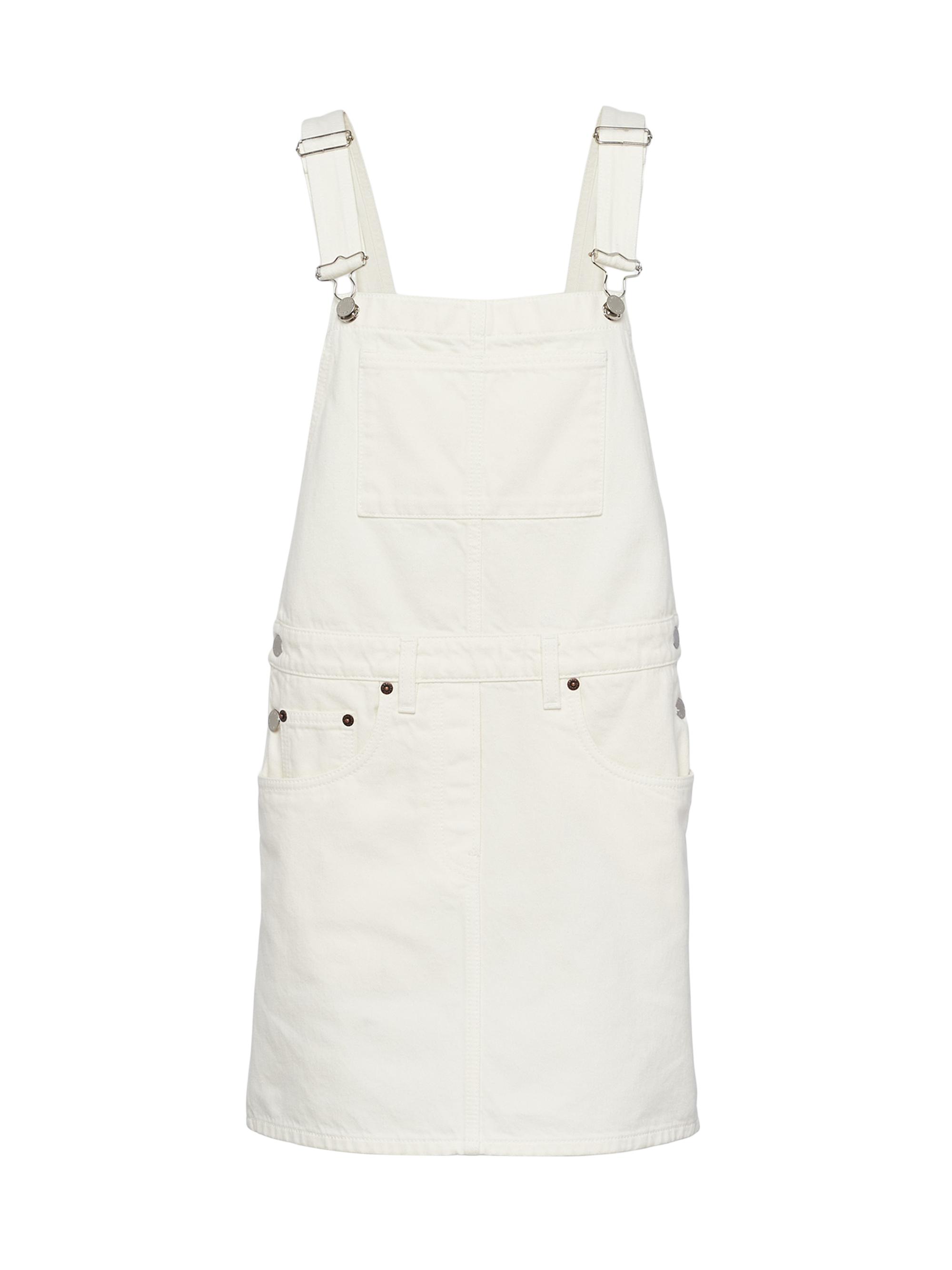 Prada Women's Denim Overall Mini-Dress - White