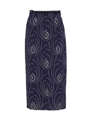 Prada Women's Printed Sablé Skirt - Blue