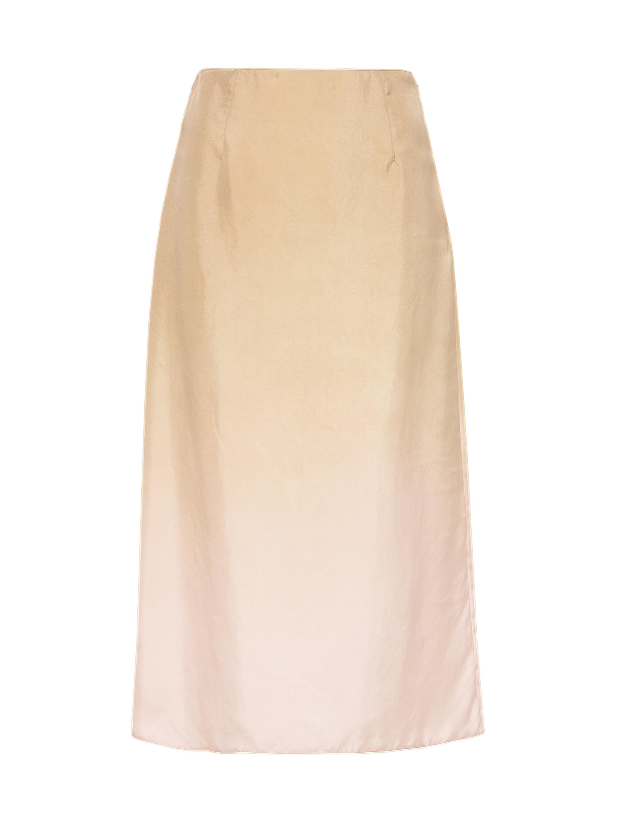 Prada Women's Gradient Twill Midi-Skirt - Beige Khaki