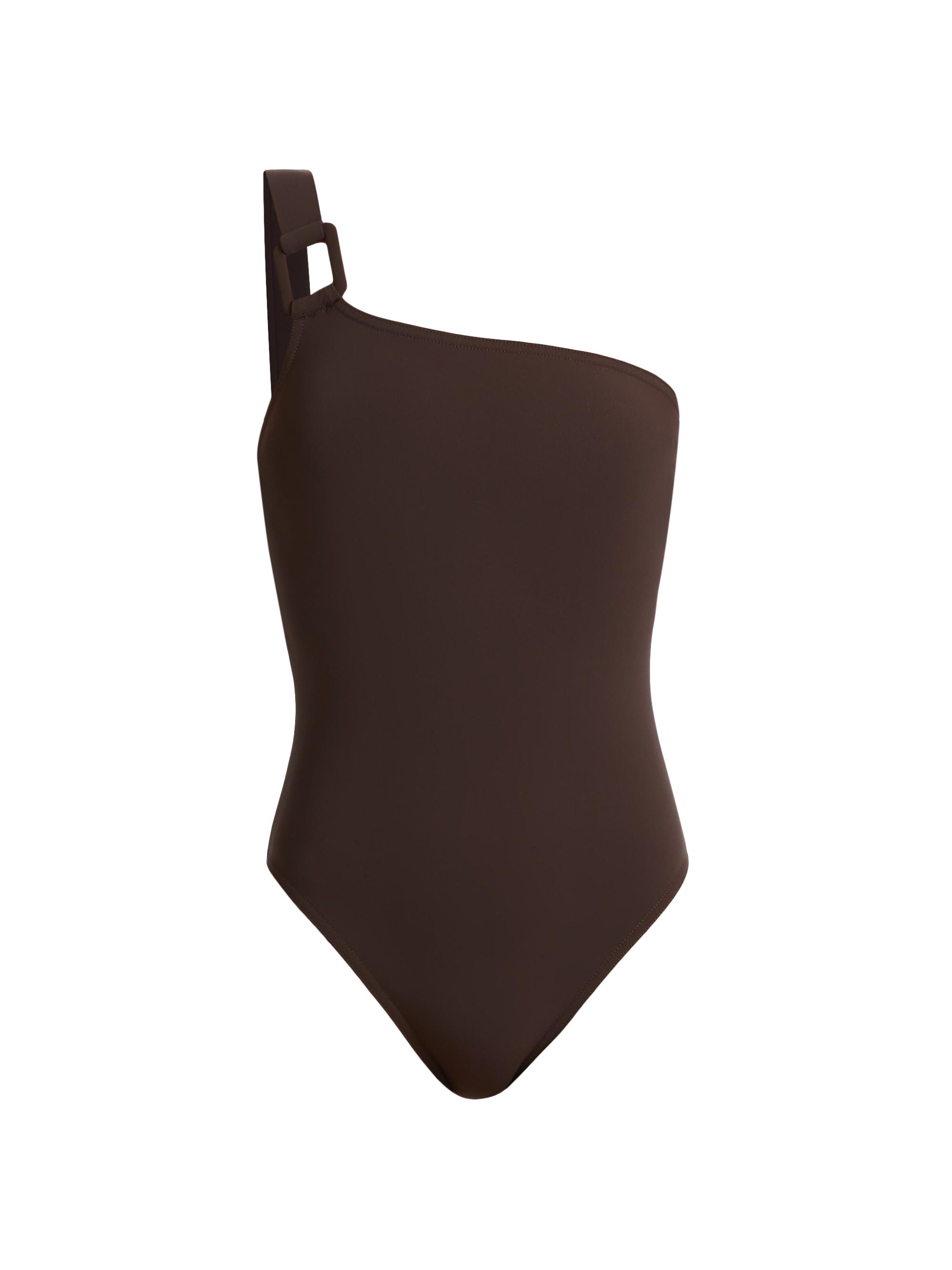 Karla Colletto Swim Women's Juni One-Shoulder One-Piece Swimsuit - Chocolate