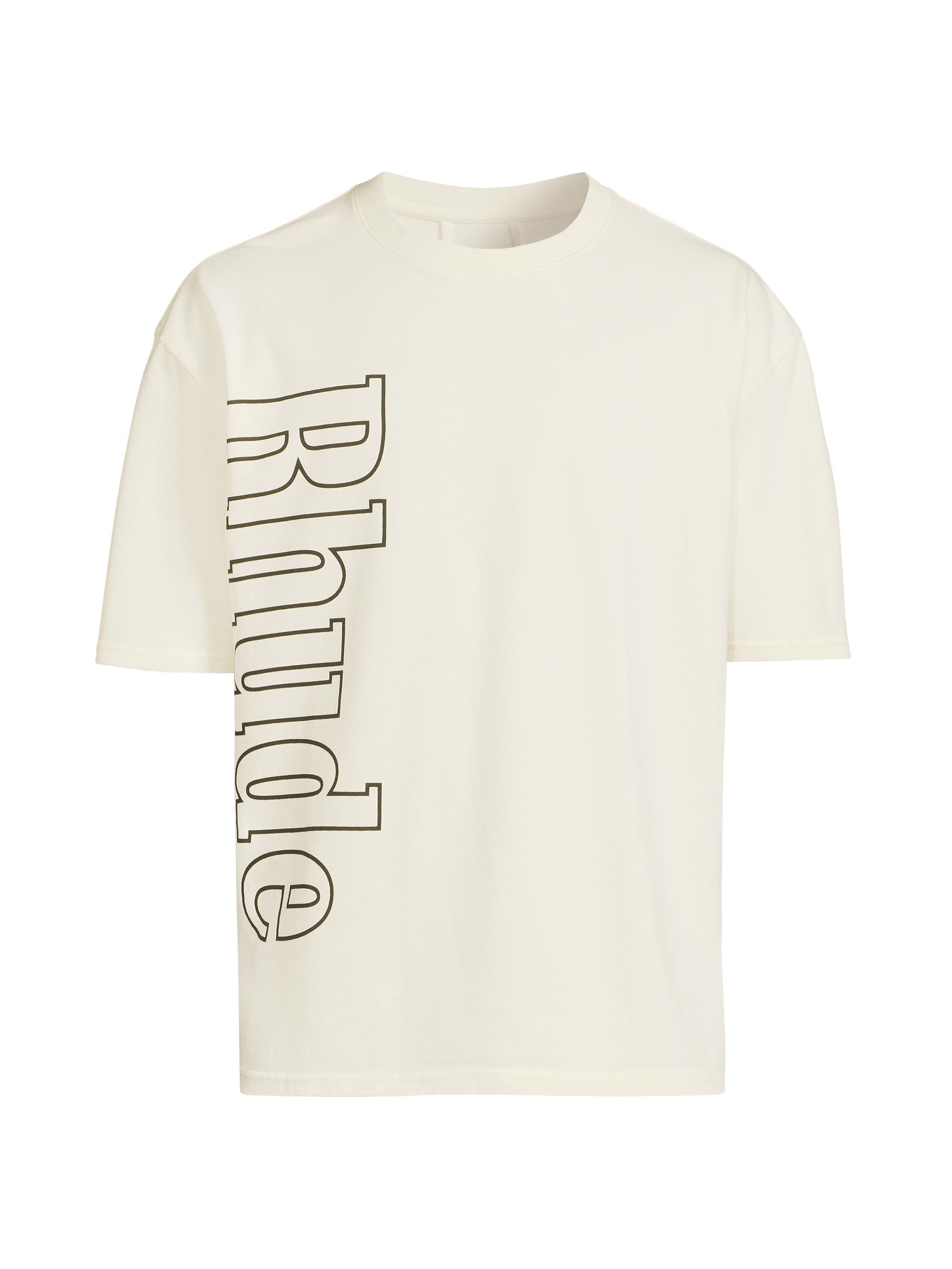 Rhude Men's Side Logo Cotton T-Shirt - Vintage White
