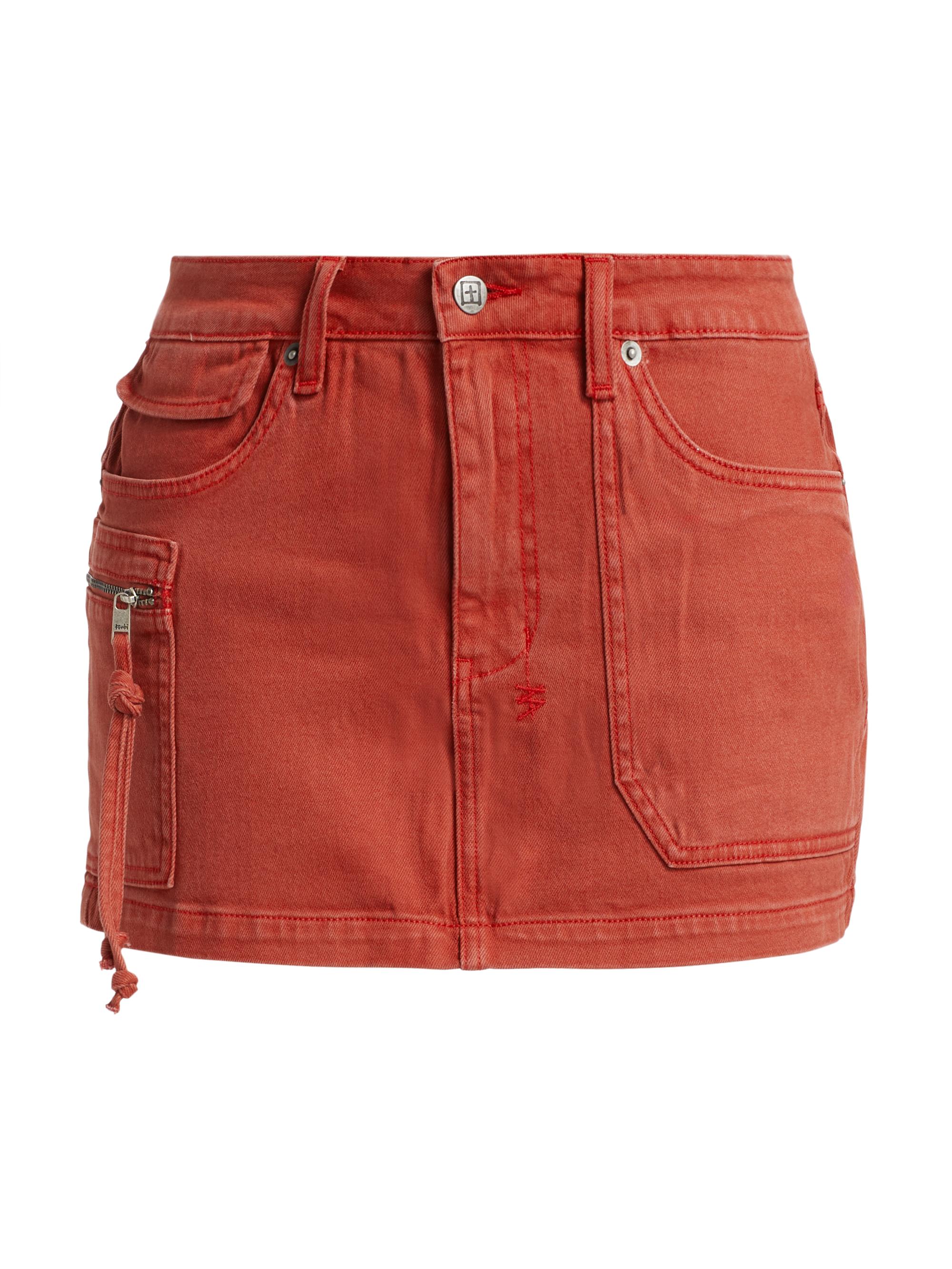 Ksubi Women's Paradise Lost Low Rider Denim Miniskirt - Red