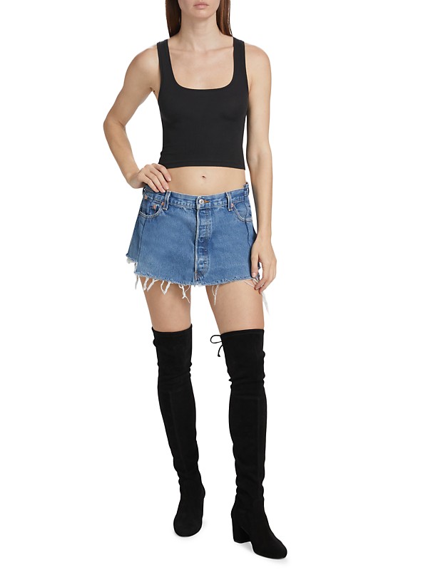 Shop EB Denim Angeli Upcycled Denim Miniskirt | Saks Fifth Shop EB Denim Angeli Upcycled Denim Miniskirt | Saks Fifth