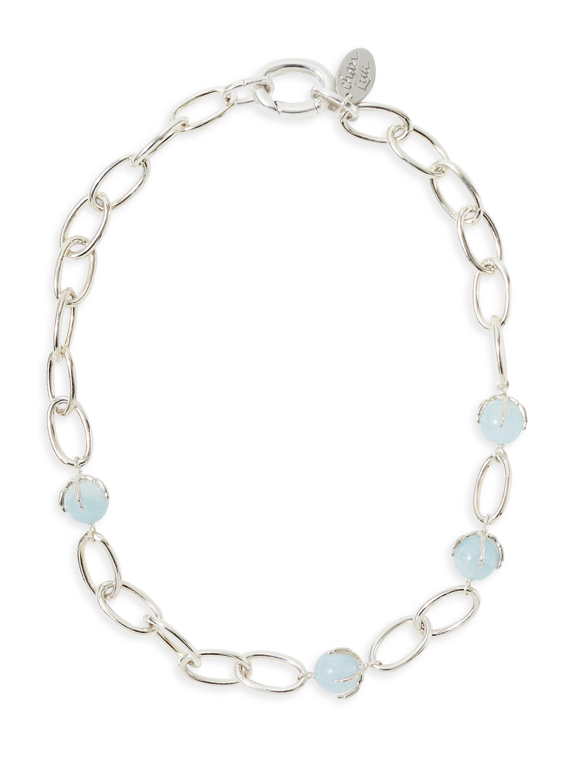 Chan Luu Women's Silver-Plated & Aquamarine Beaded Chain Necklace - Aquamarine