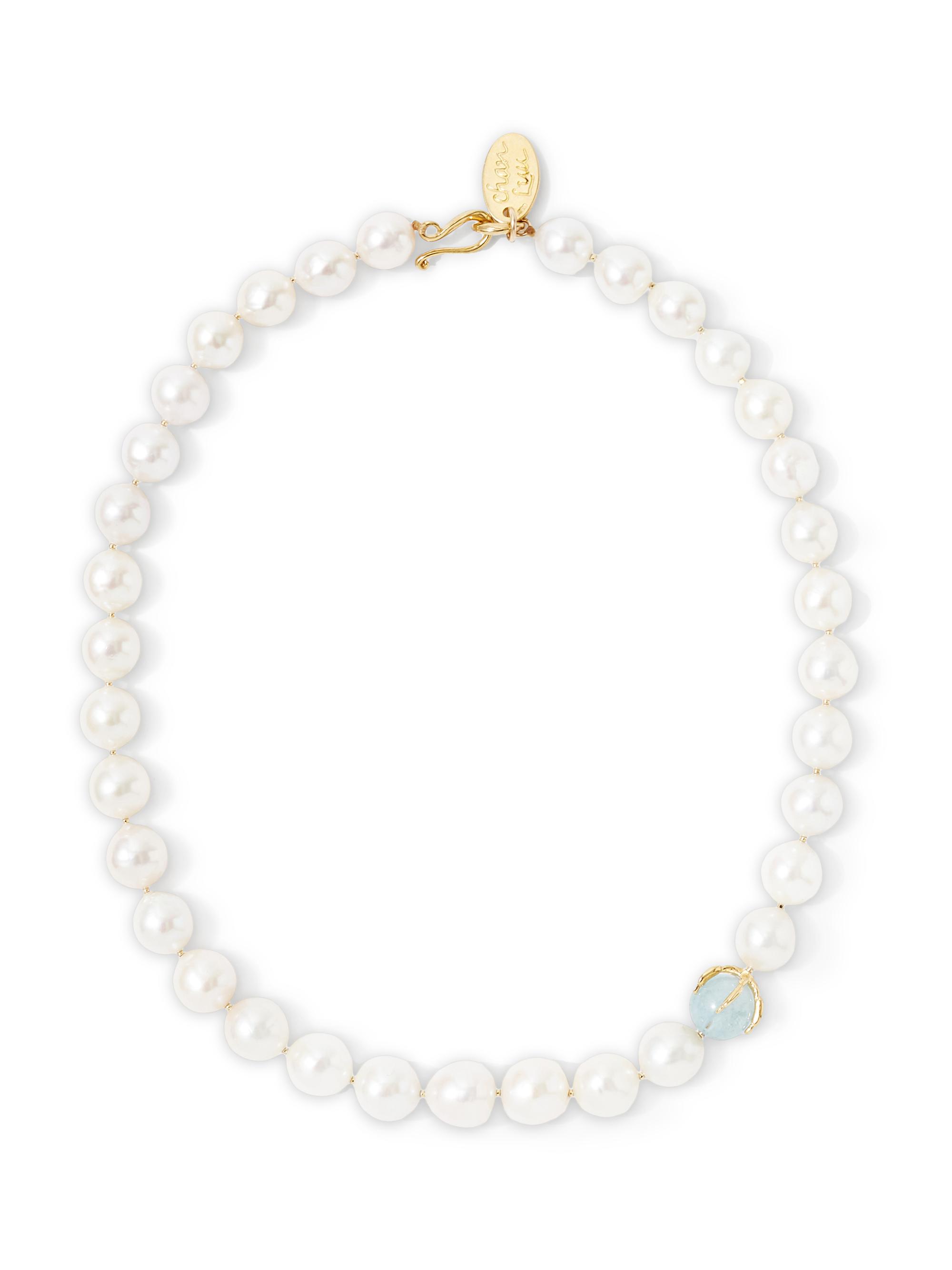 Chan Luu Women's Freshwater Pearl & Aquamarine Necklace - White Pearl Mix