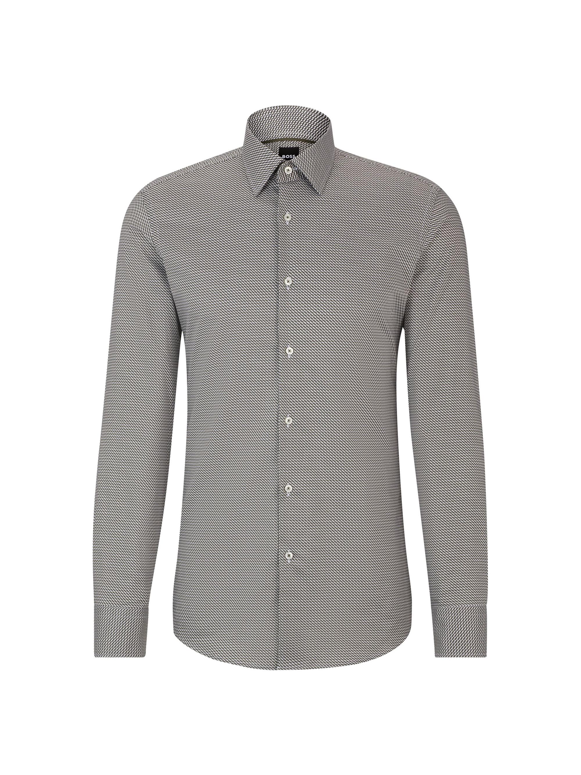 BOSS Men's Slim Fit Shirt in Printed Twill - Green