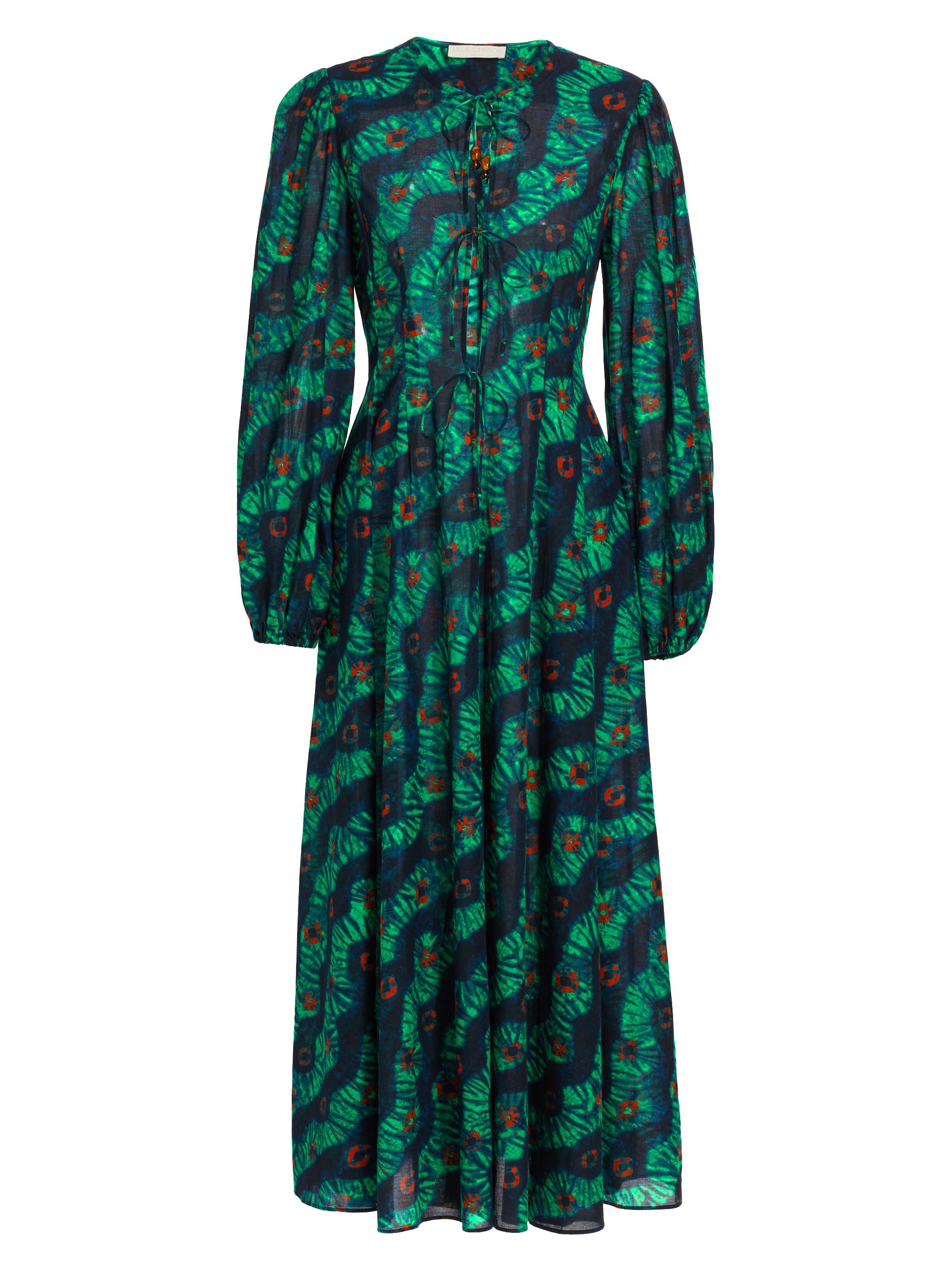 Ulla Johnson Women's Amina Geometric Cotton-Blend Midi-Dress - Oasis