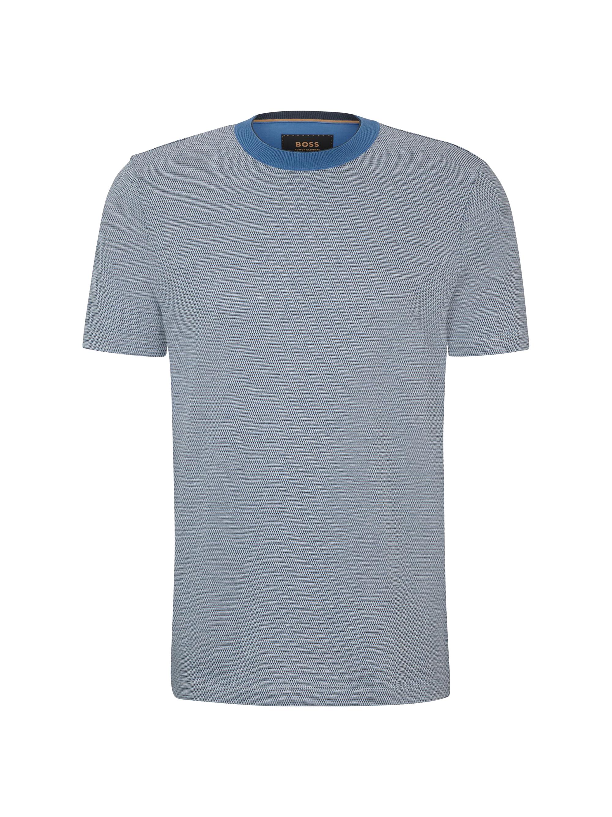 BOSS Men's Bubble-Structure T-Shirt - Dark Blue
