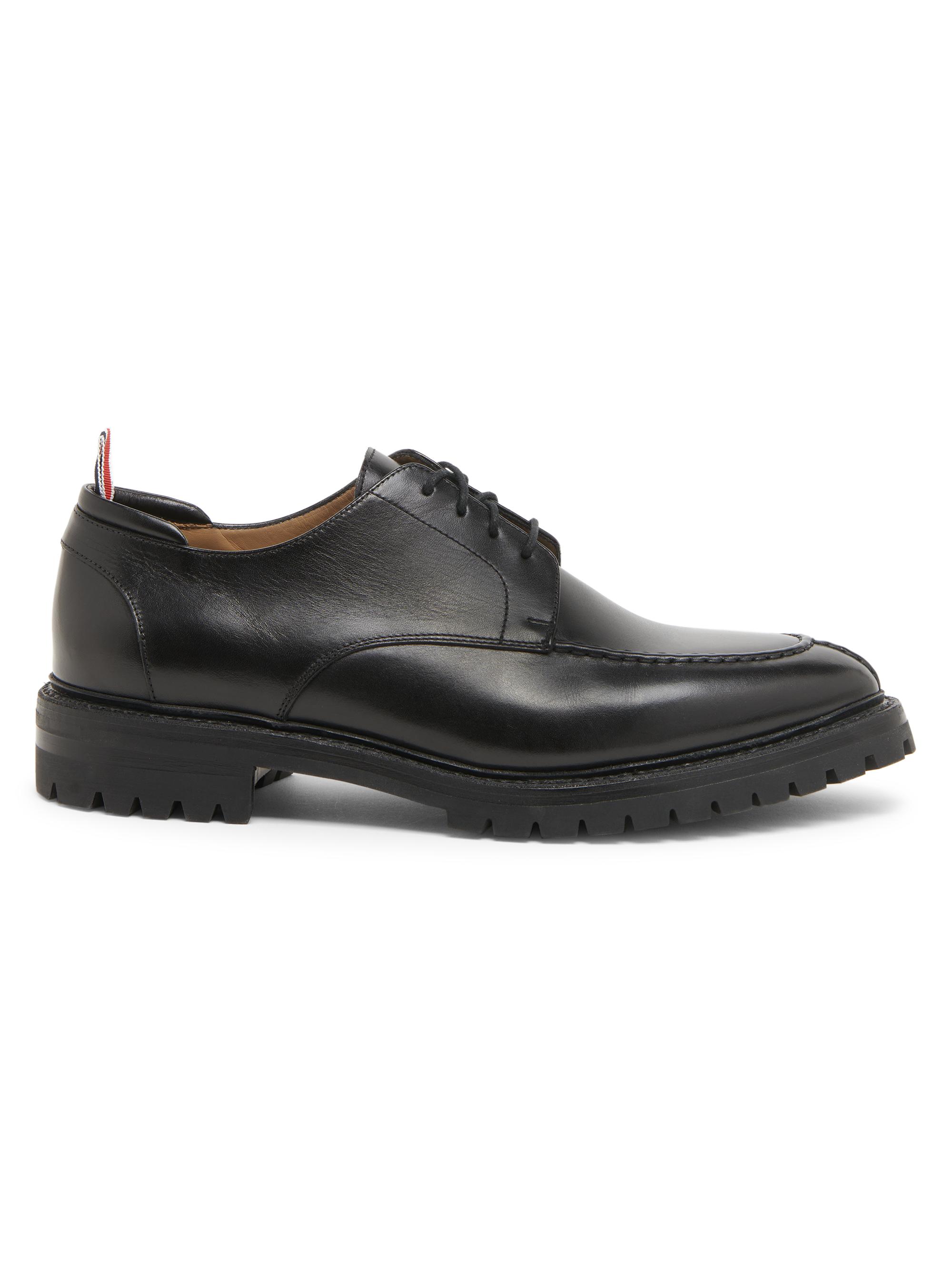 Thom Browne Men's Apron-Stitched Leather Derbys - Black