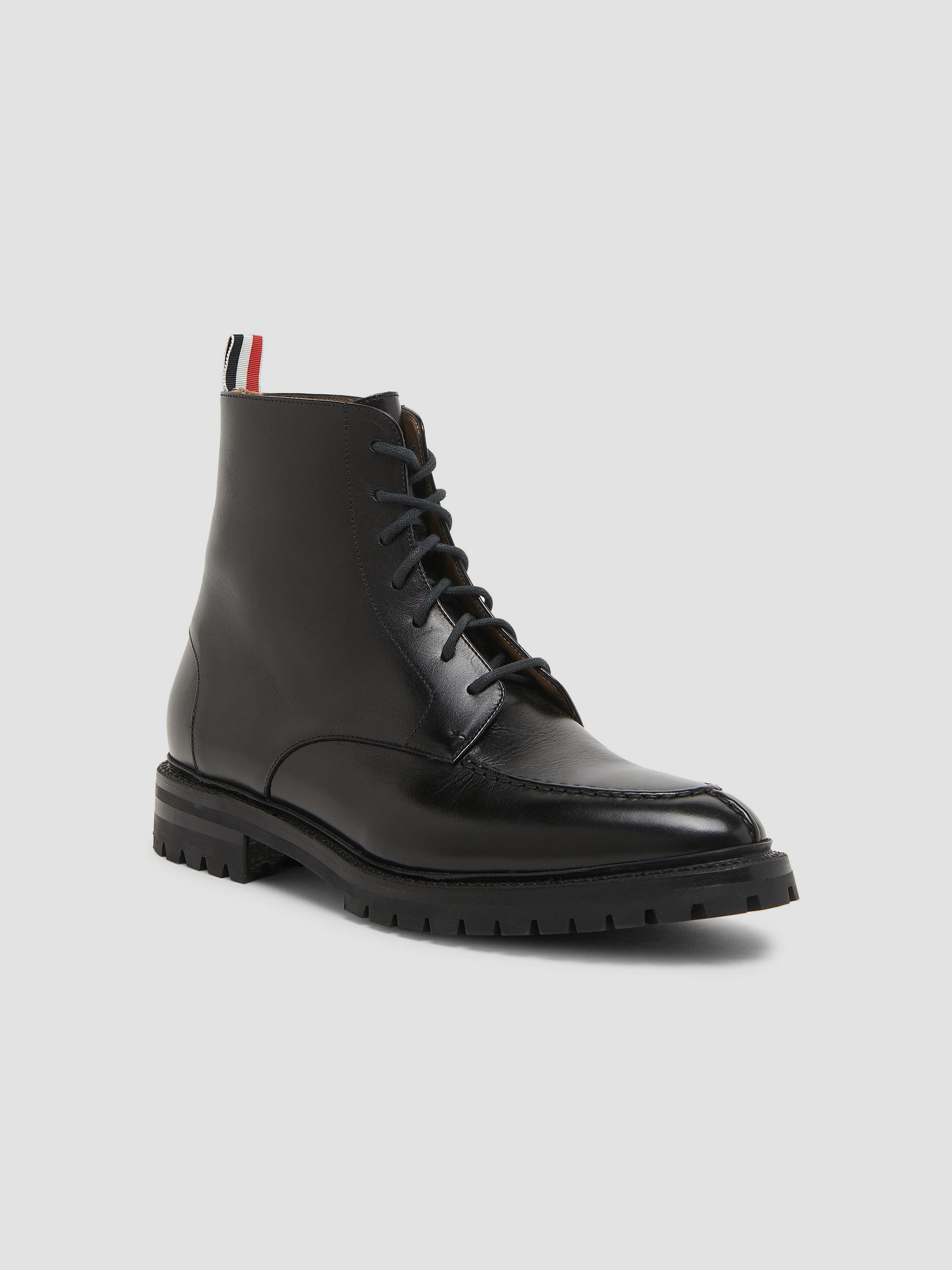 Thom Browne Apron-Stitch Leather Ankle Boots | Saks Fifth Avenue