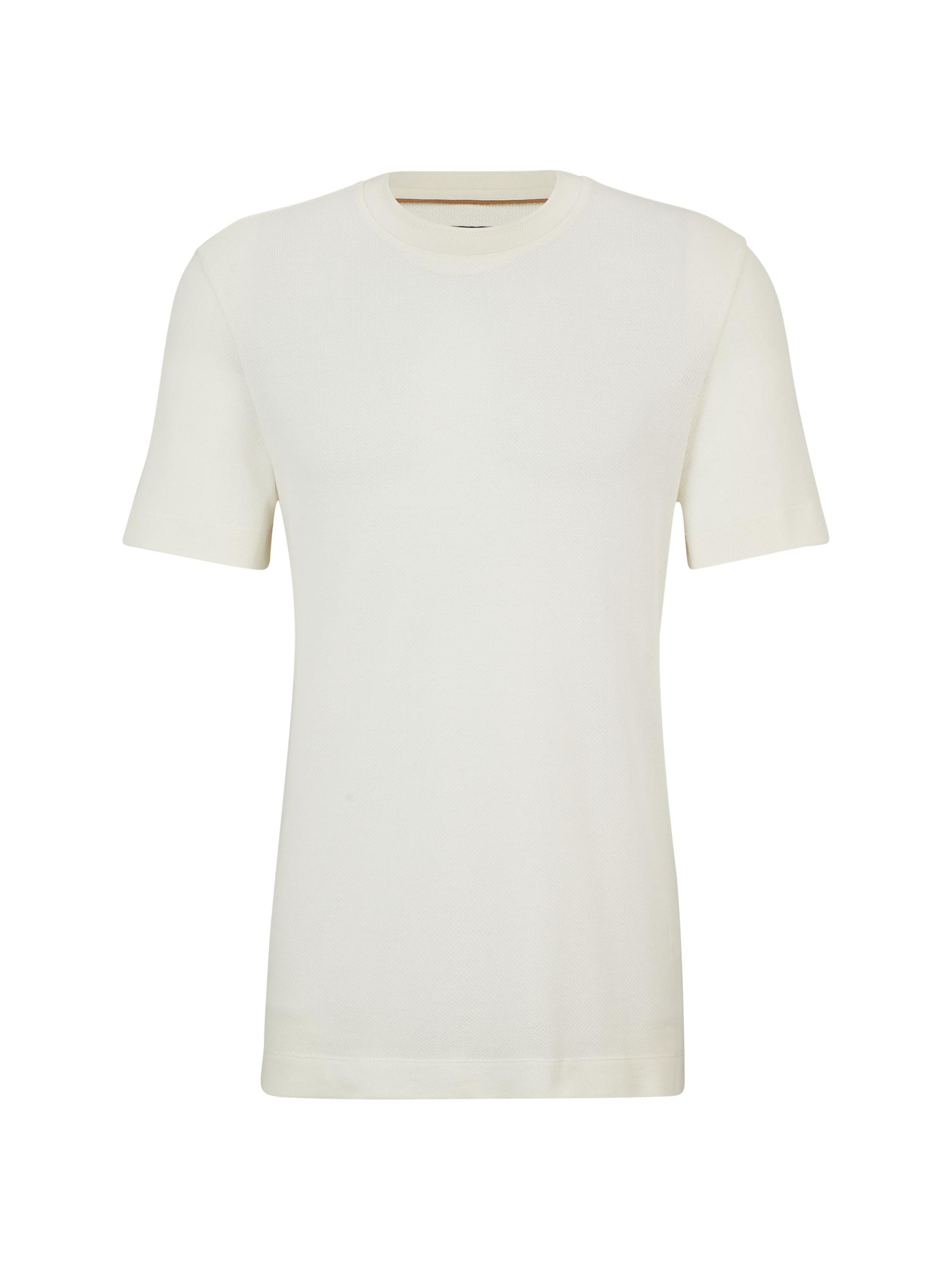 BOSS Men's Textured-Knit T-Shirt - Natural