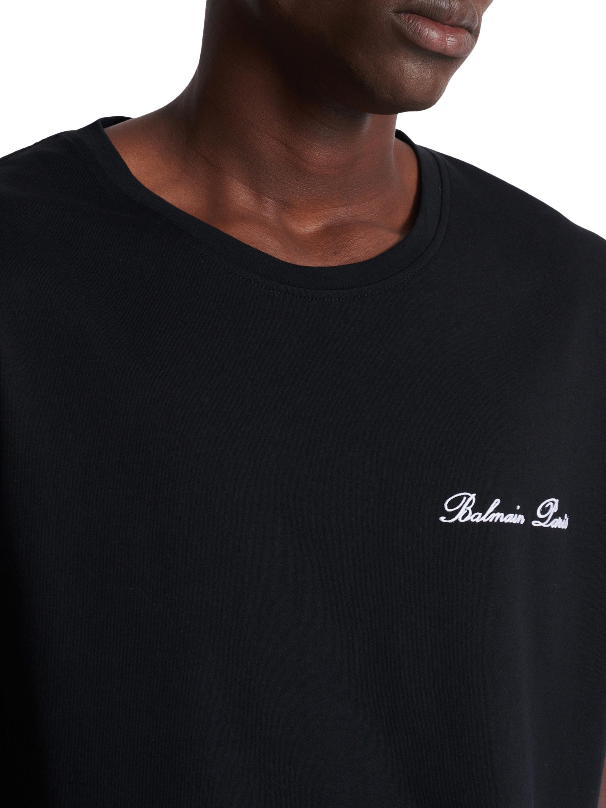 Shop Balmain Logo-Embroidered Cotton T-Shirt | Saks Fifth Avenue