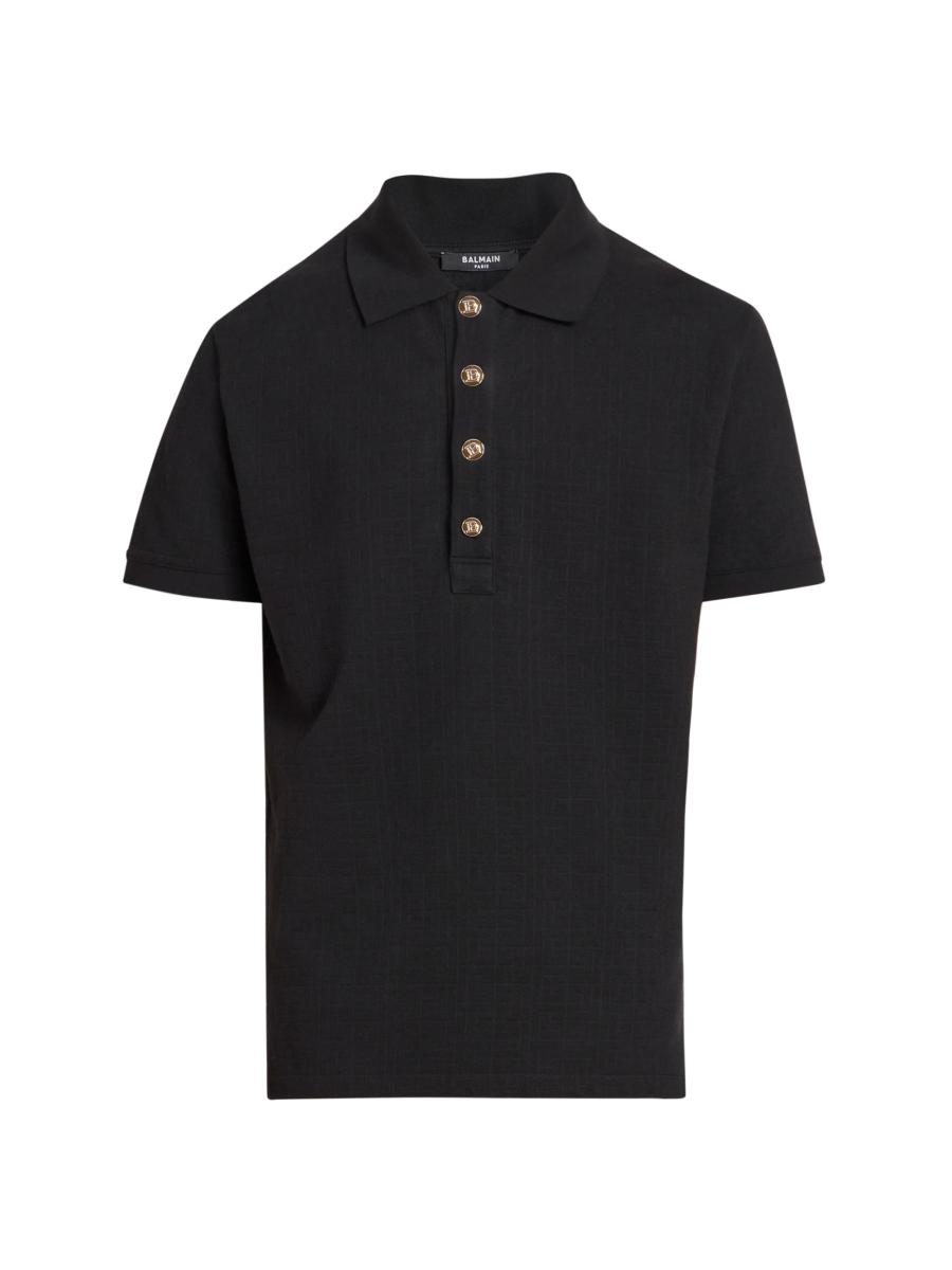 Tシャツ・カットソー BALMAIN SS25 'Coin' polo shirt (EH1GC026BC94 GAB) BALMAIN Coin Flock T-shirt Green - Clothing from Circle