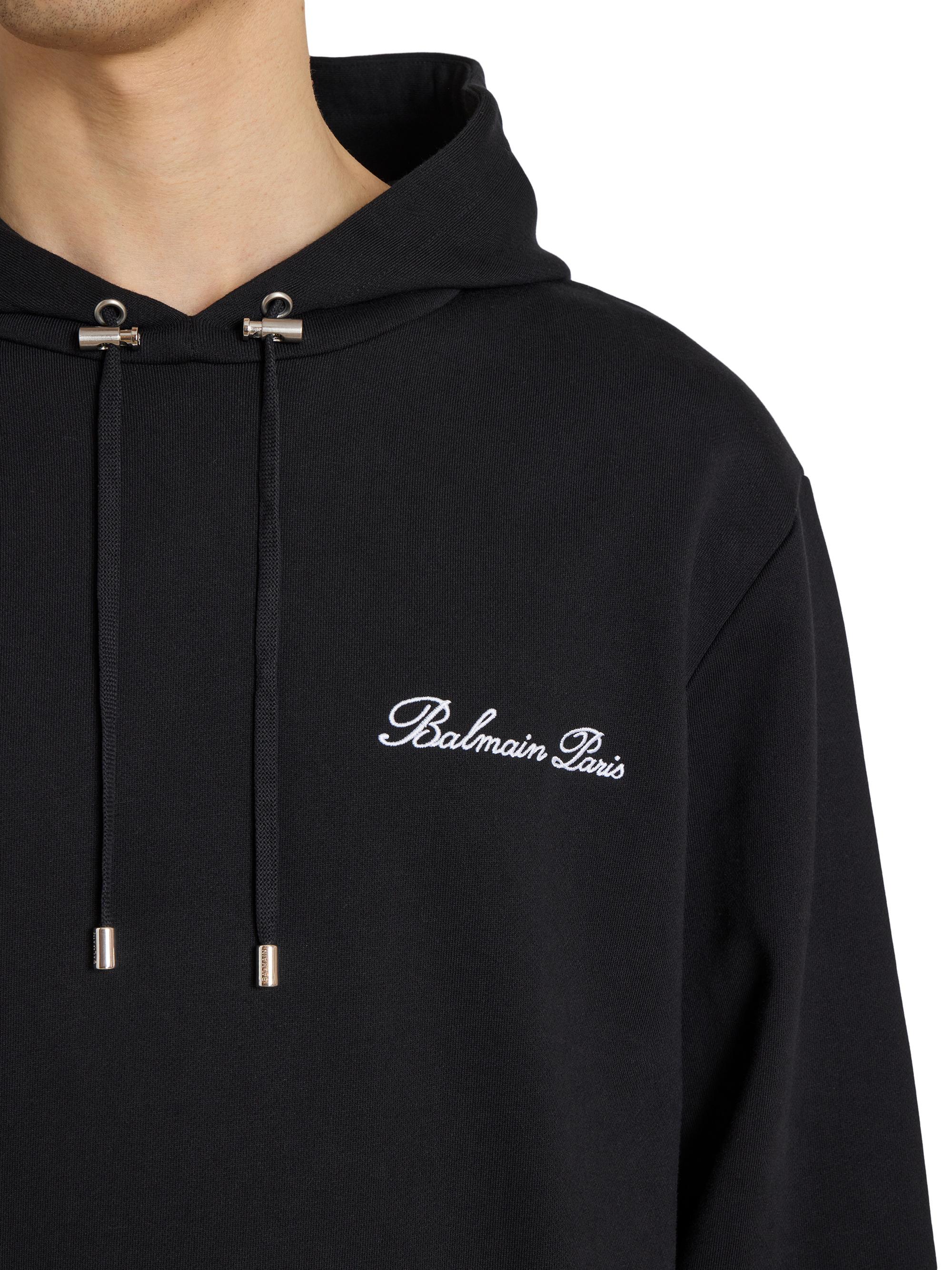 Balmain Logo-Embroidered Cotton Hoodie | Saks Fifth Avenue