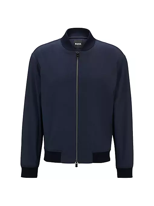 BOSS - Slim Fit Jacket in a Linen Blend