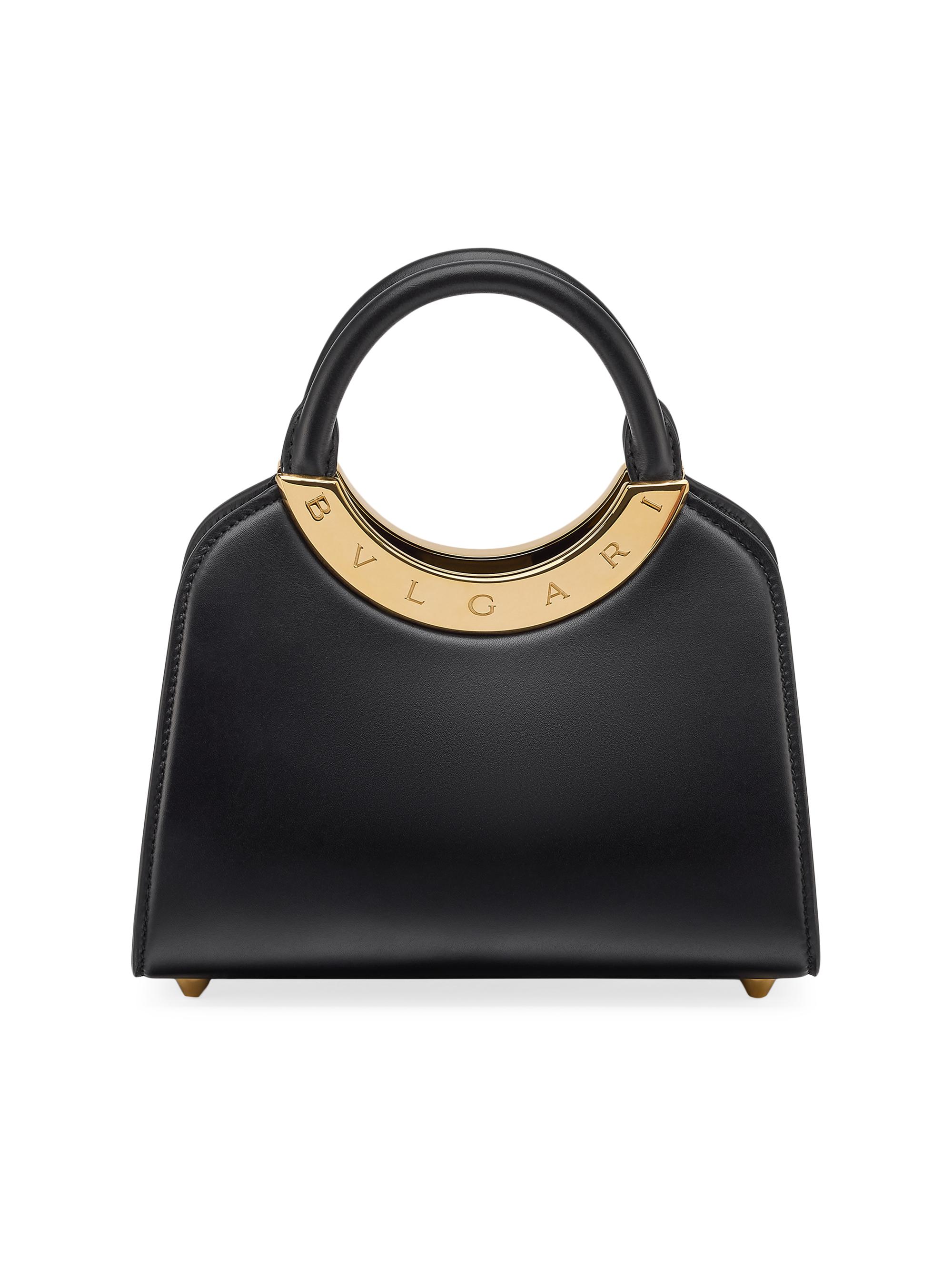 BVLGARI Women's Leather Top-Handle Bag - Black