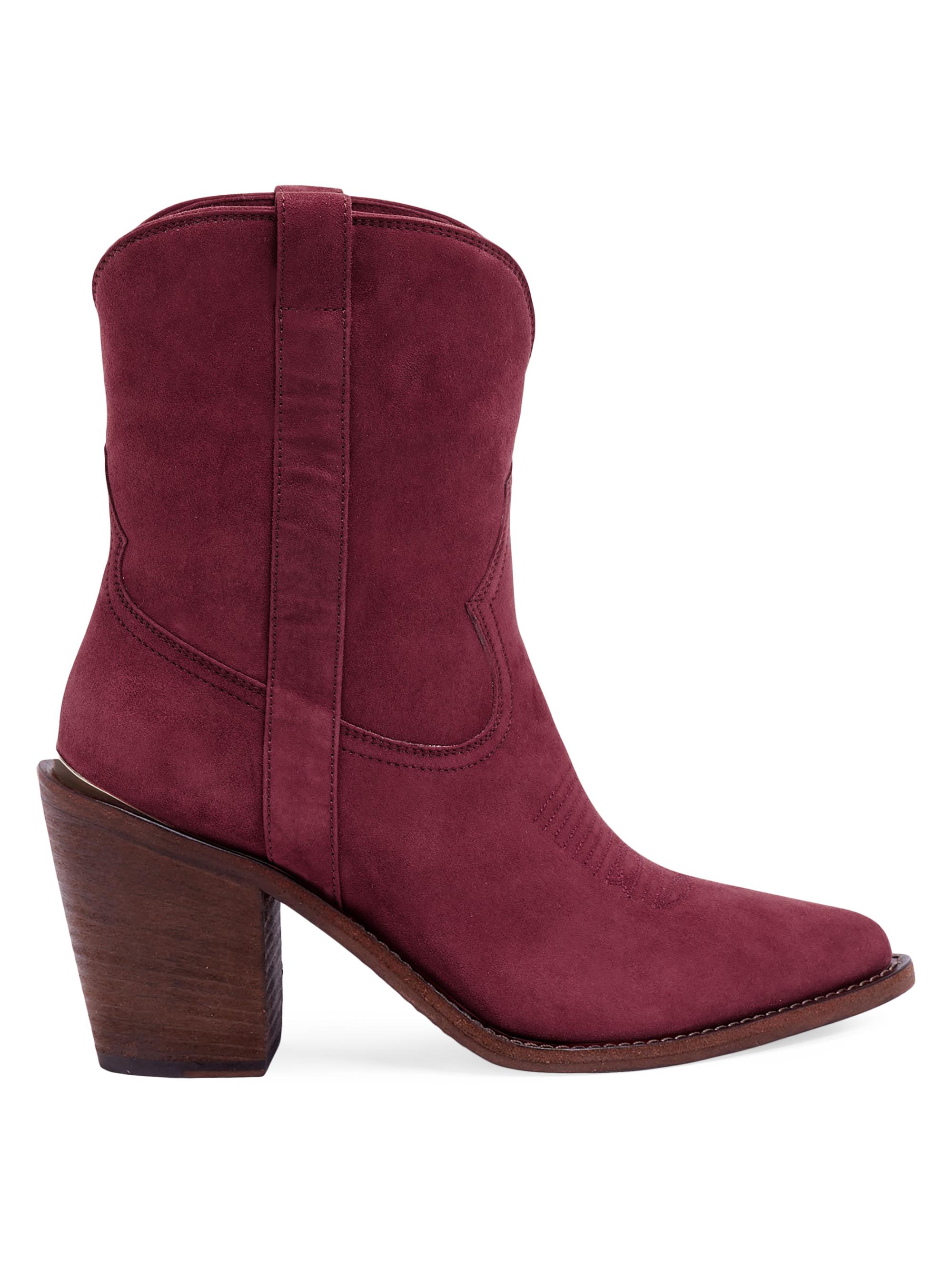 Partlow Women's Leigh Anne 90MM Suede Ankle Booties - Bordeaux