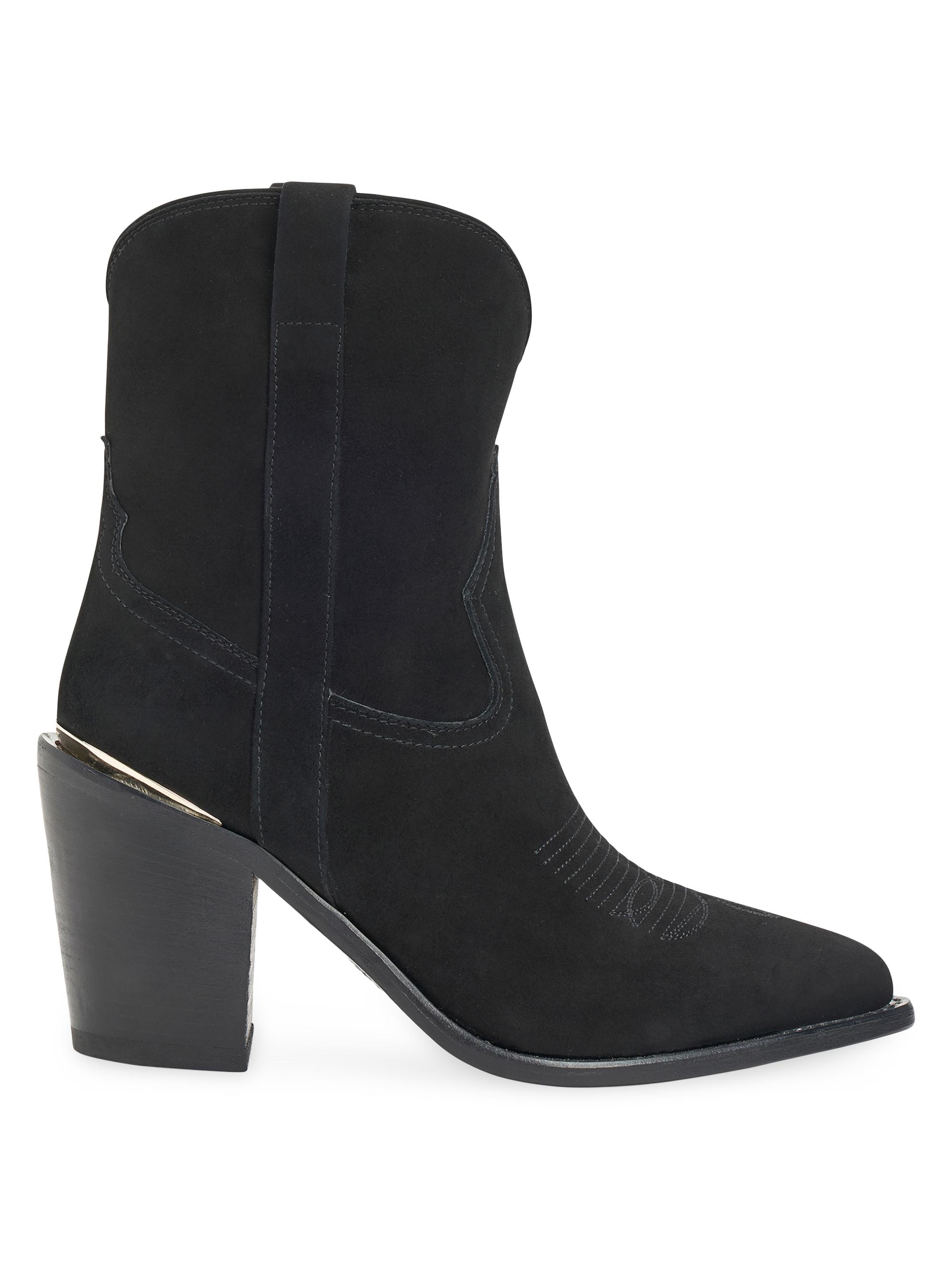 Partlow Women's Leigh Anne 90MM Suede Ankle Booties - Nero