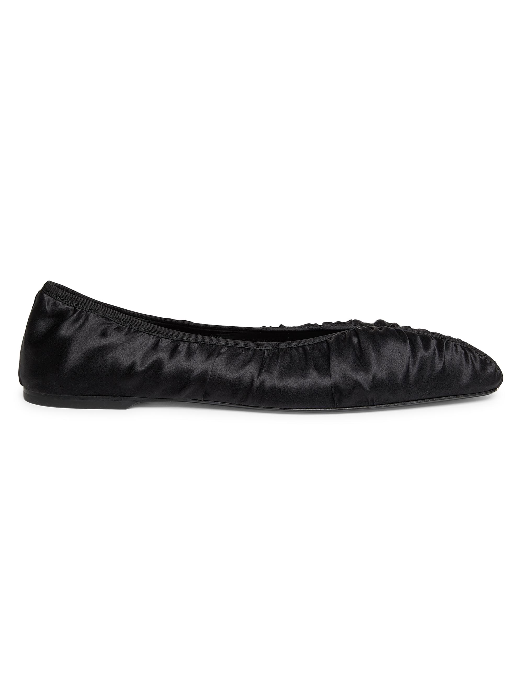 Toteme Women's The Gathered Satin Ballet Flats - Black