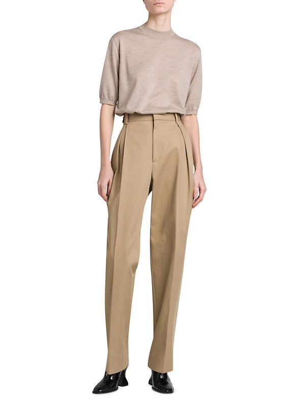 Shop Bottega Veneta Straight-Leg Cotton Twill Trousers Shop Bottega Veneta Straight-Leg Cotton Twill Trousers