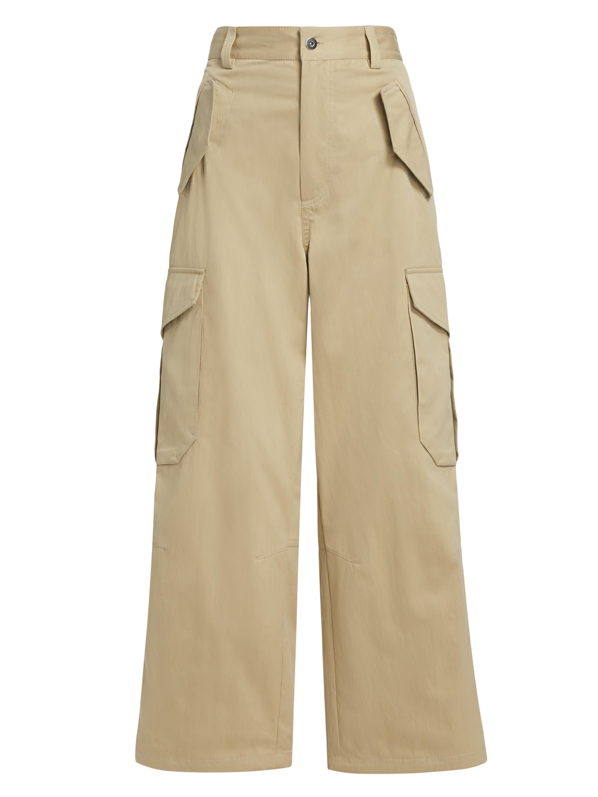 Bottega Veneta Women's Compact Cotton Twill Trousers - Oatmeal