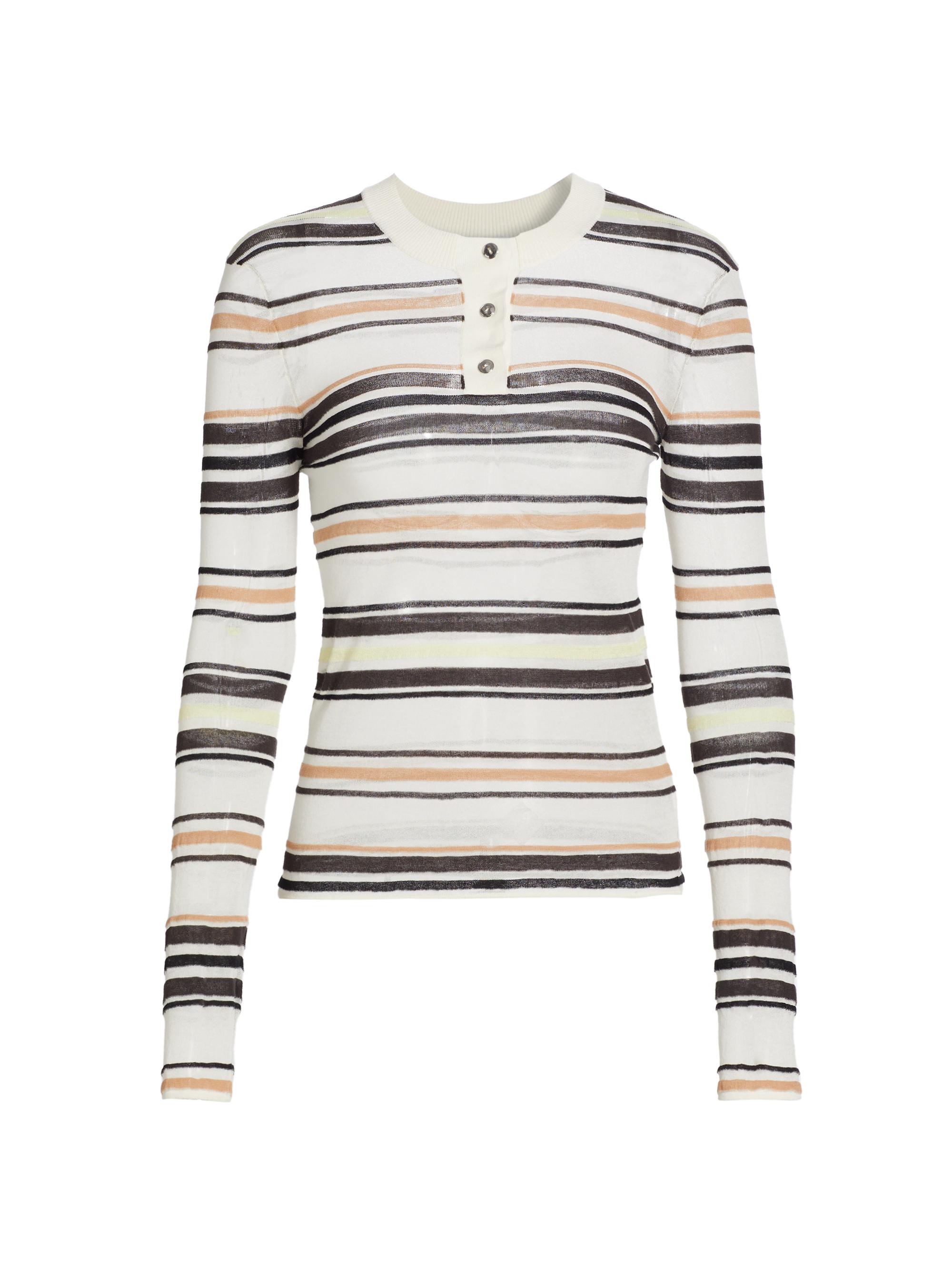 Bottega Veneta Stripe Cotton-Blend Midi-Skirt | Saks Fifth