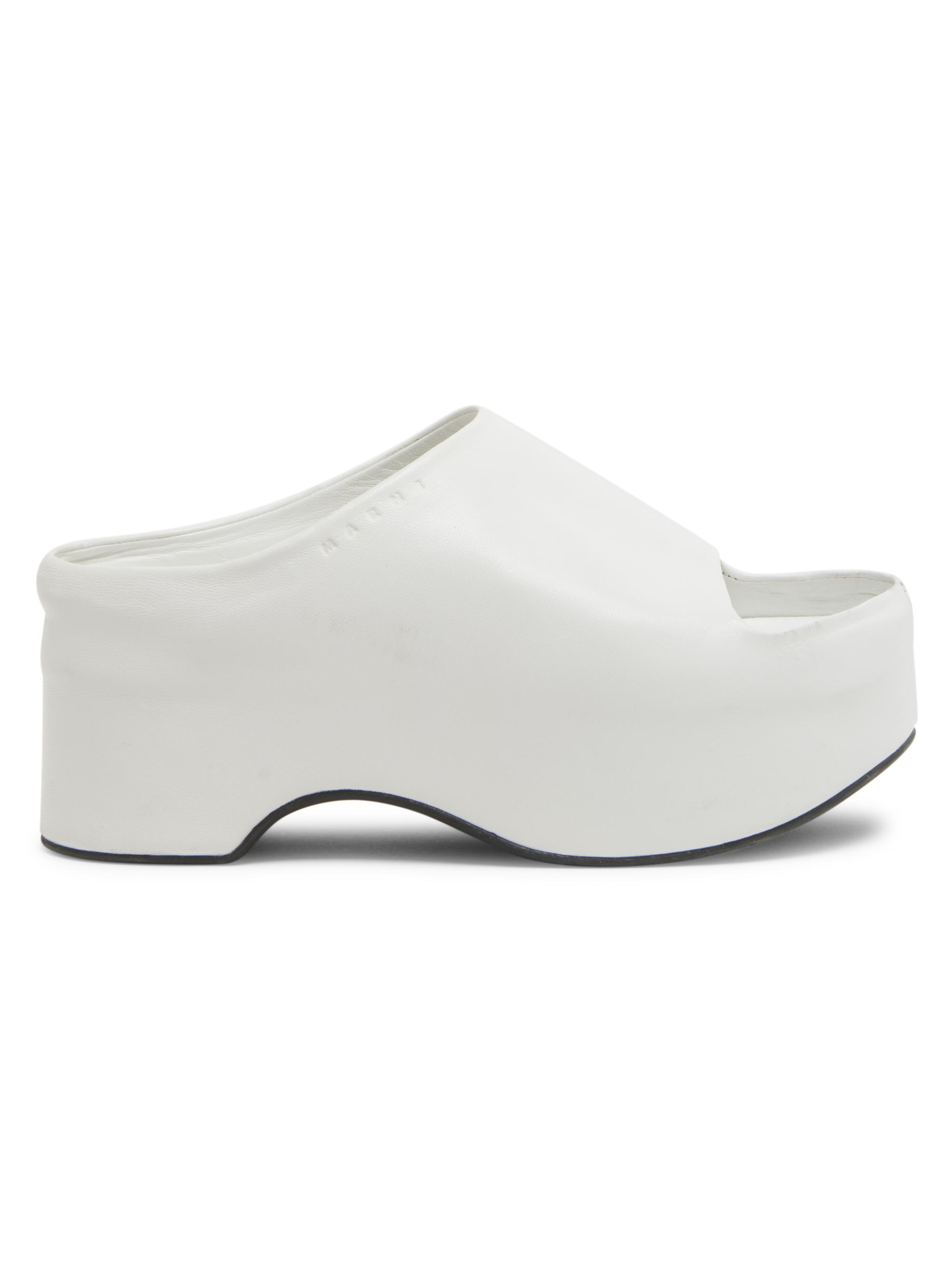 Marni Women's 45MM Monochromatic Leather Clog Sandals - Lily White