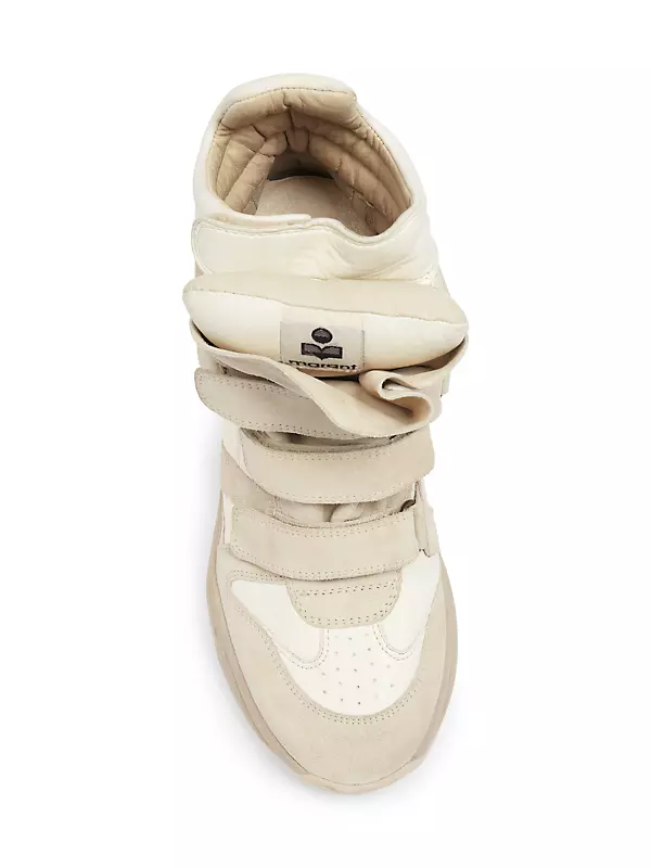 Shop Isabel Marant Balskee Leather High-Top Wedge Sneakers | Saks 