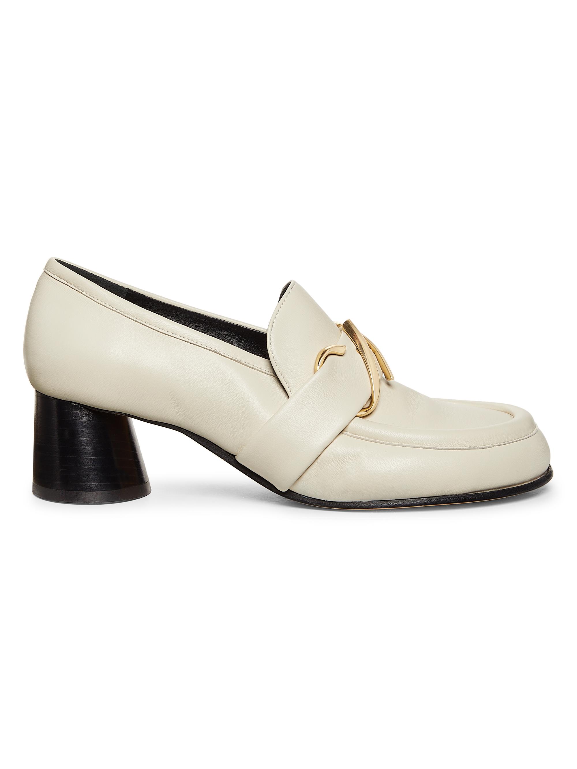 Proenza Schouler Women's 55MM Monogram Logo Leather Loafer Pumps - Natural