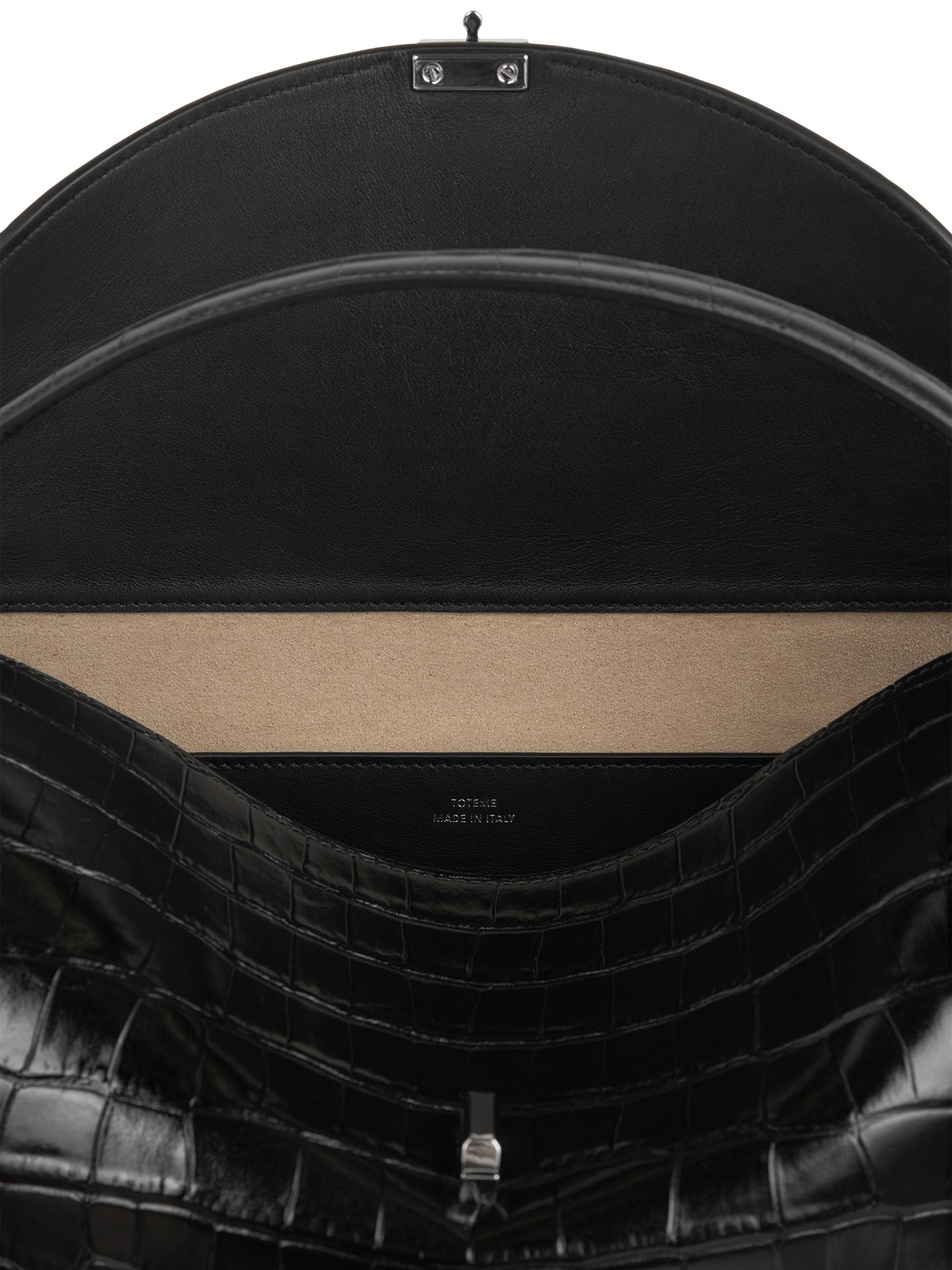 Toteme T-Lock Crocodile-Embossed Leather Top Handle Bag | Saks