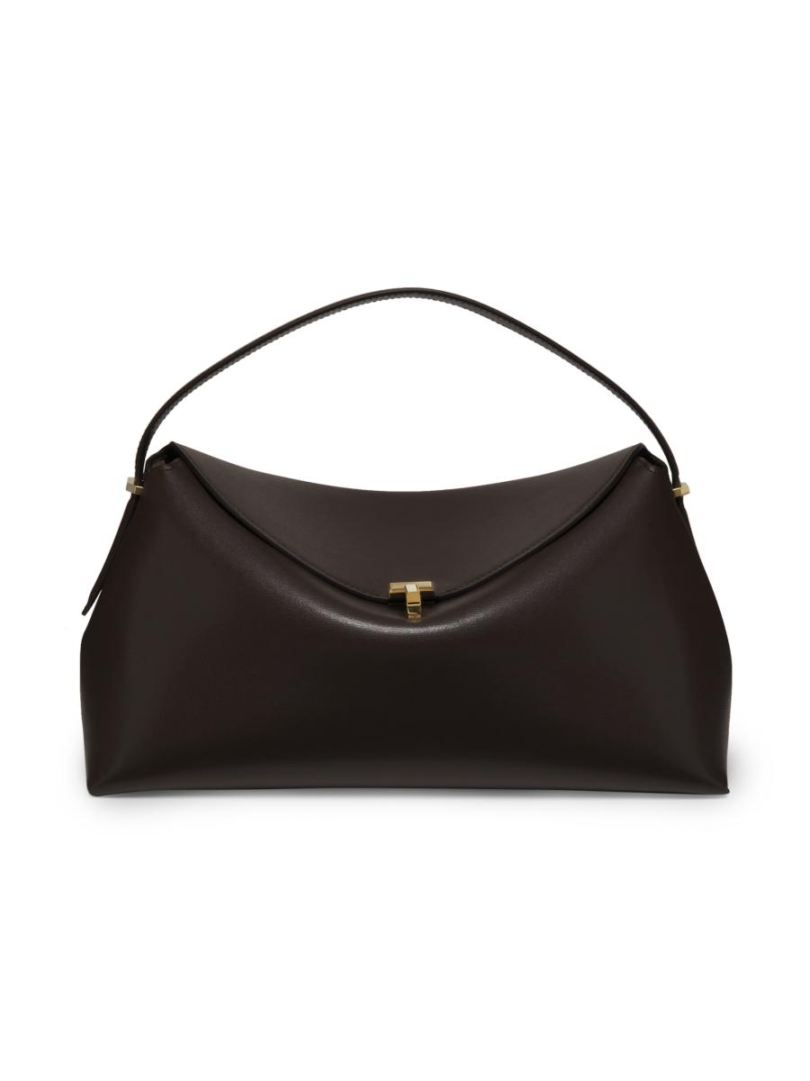 Totême Women's T-lock Leather Top Handle Bag In Brown