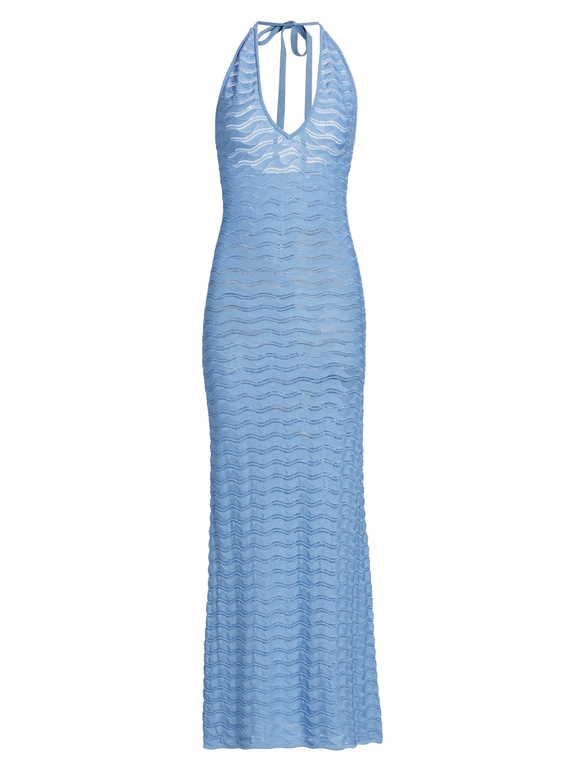 Ronny Kobo Women's Yael Wave Knit Maxi Dress - Cornflower
