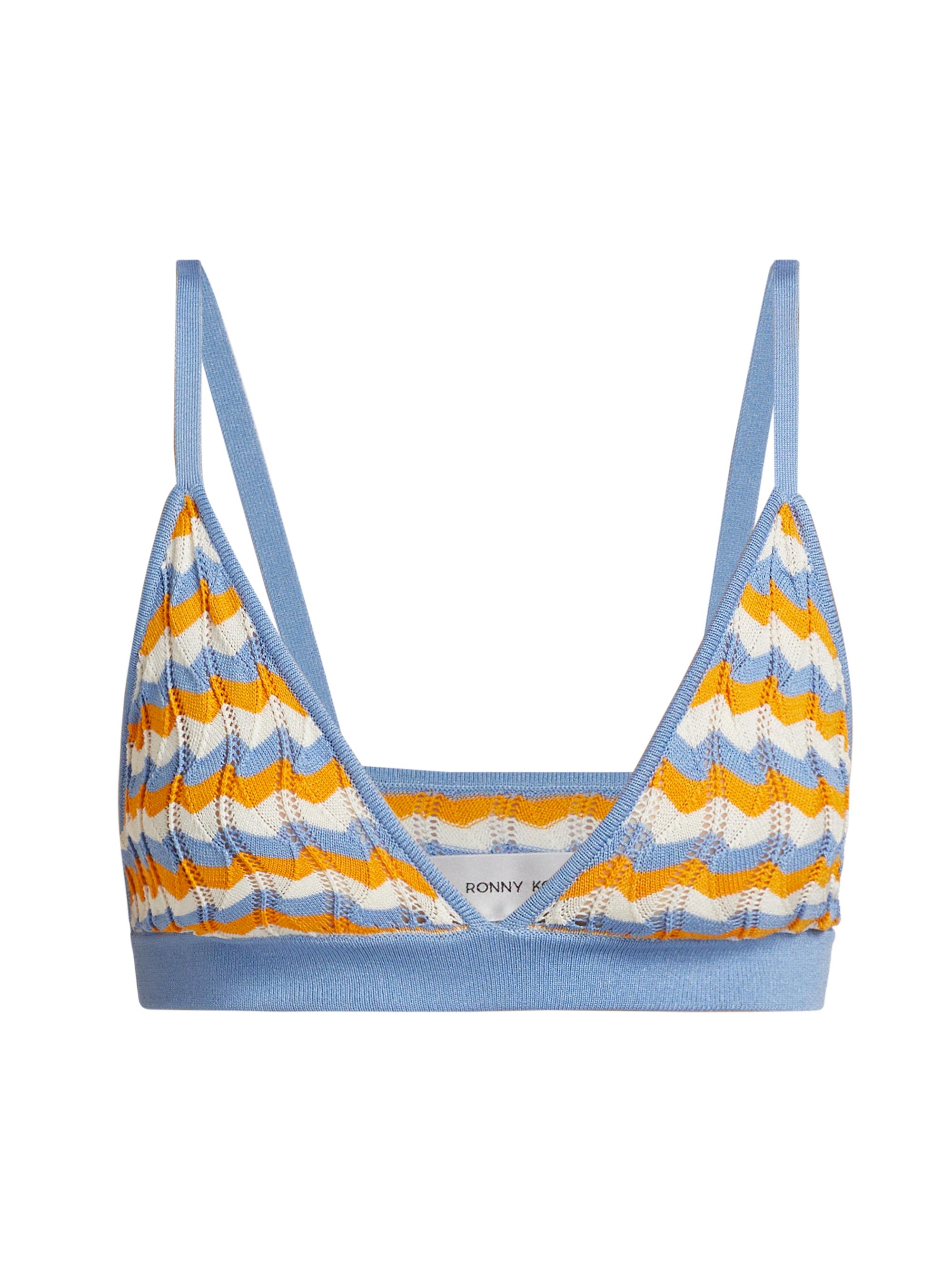 Ronny Kobo Women's Sarda Wavy Knit Bra Top - Cornflower Multi