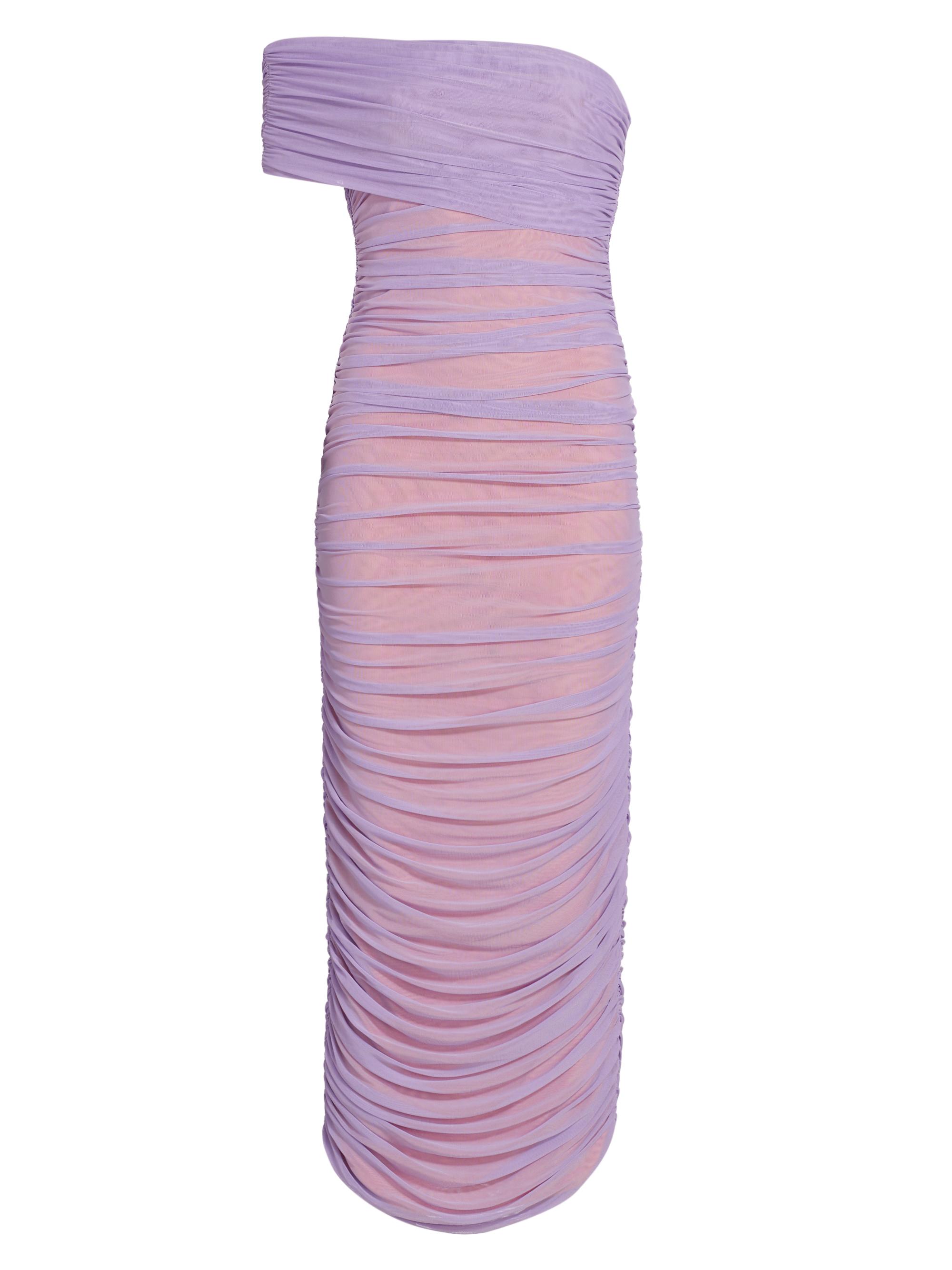Ronny Kobo Women's Lucia Ruched Mesh Maxi Dress - Lavender Sherbert