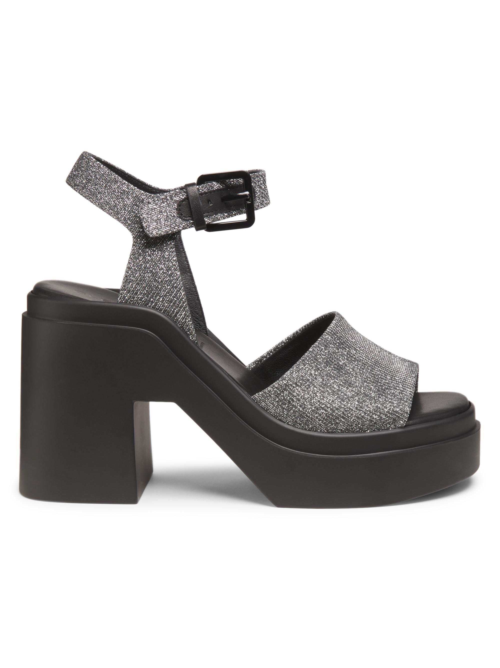 Clergerie Women's Nelio 100MM Metallic Platform Sandals - Black Glitter