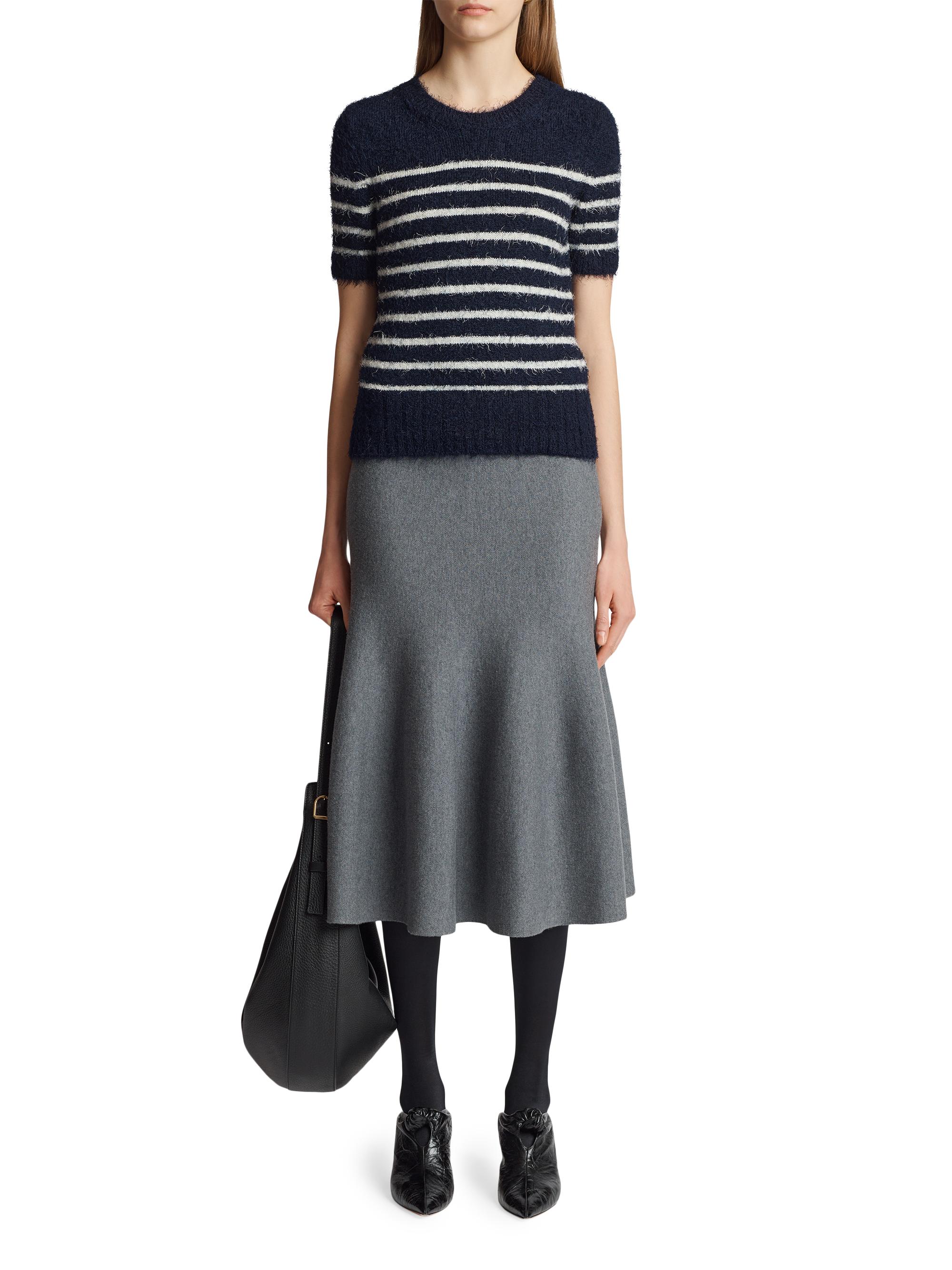 Khaite Women's Luphia Striped Silk-Blend Sweater - Navy Cream
