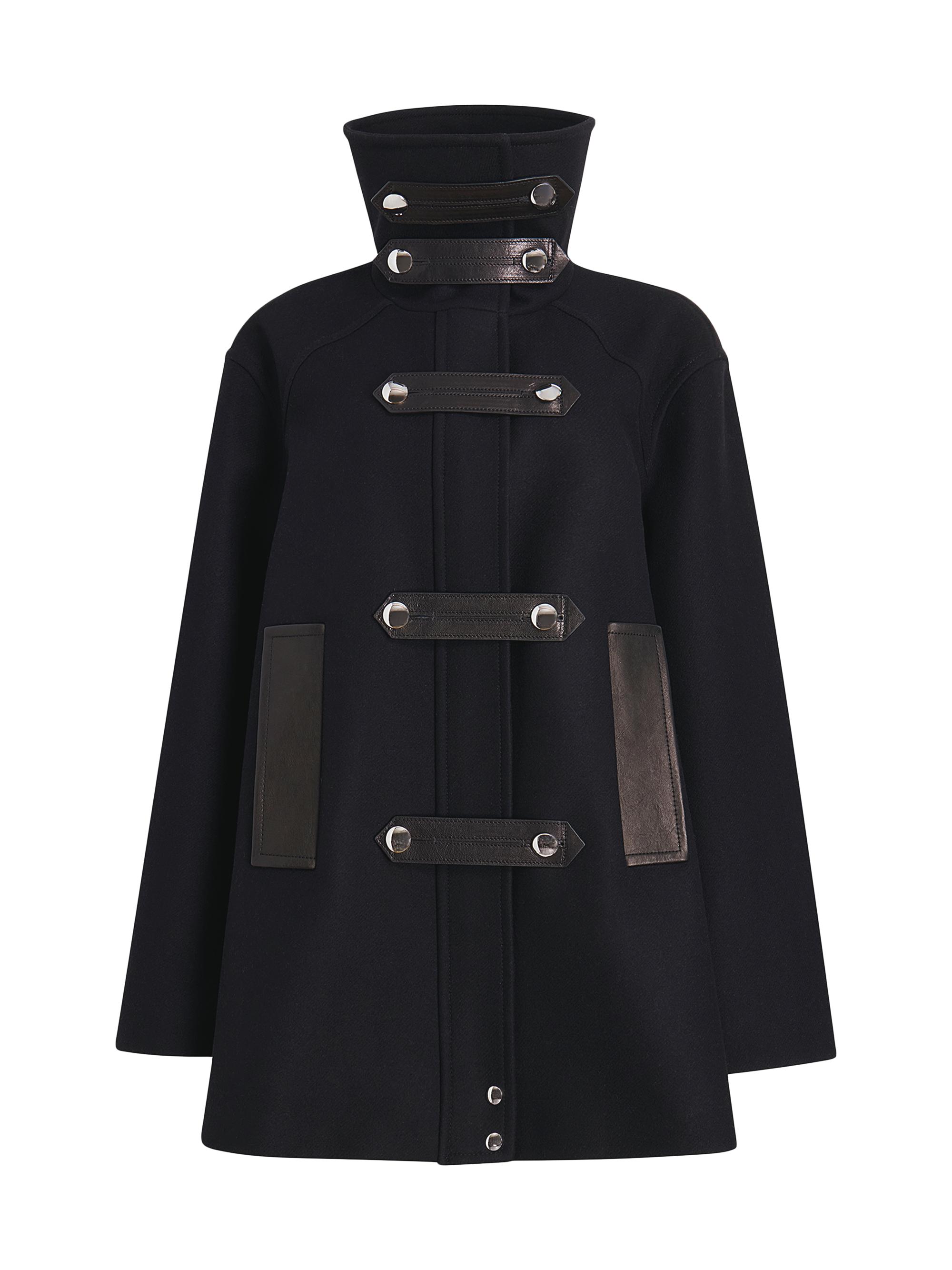 Khaite Women's Melbo Wool & Leather Coat - Black