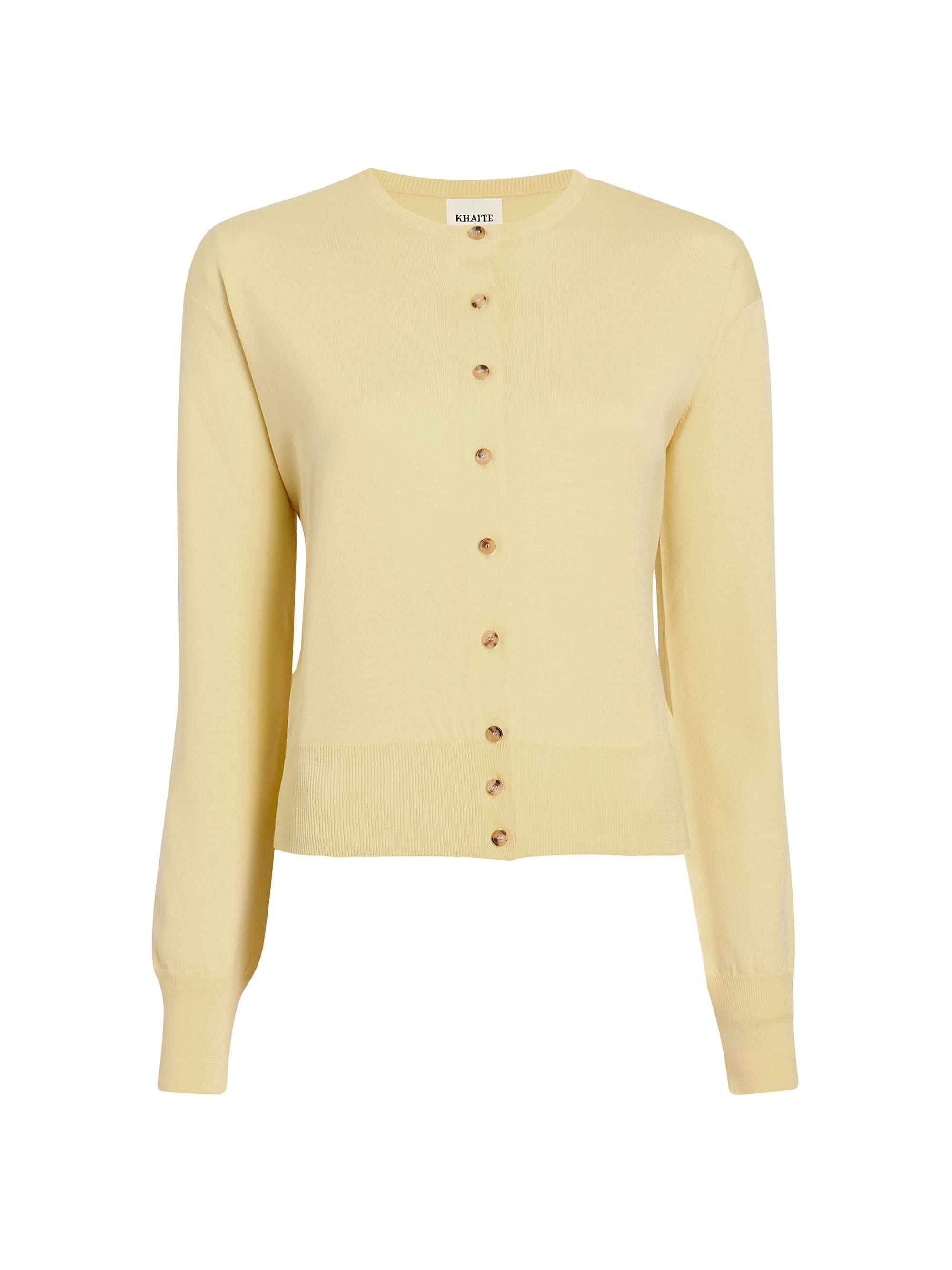 Khaite Women's Jackie Wool Cardigan - Yuzu