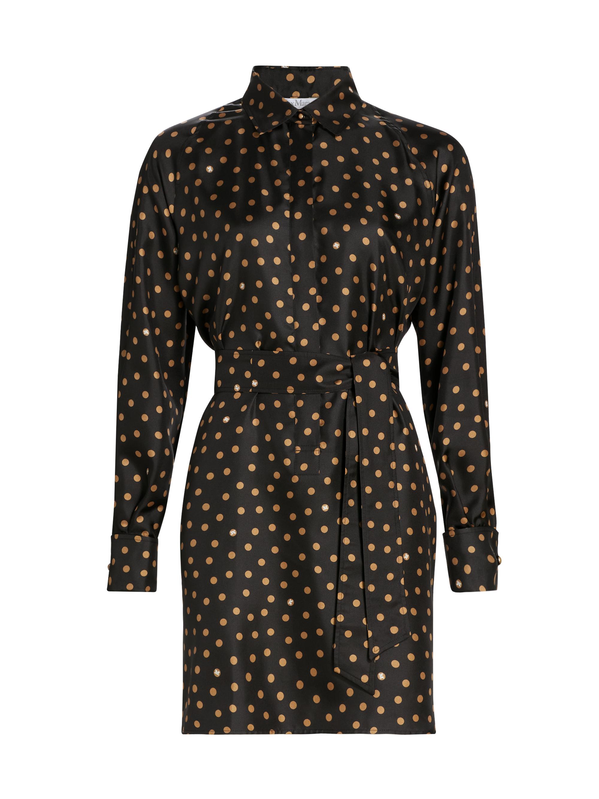 Max Mara Women's Shock Polka Dot Silk Shirtdress - Black