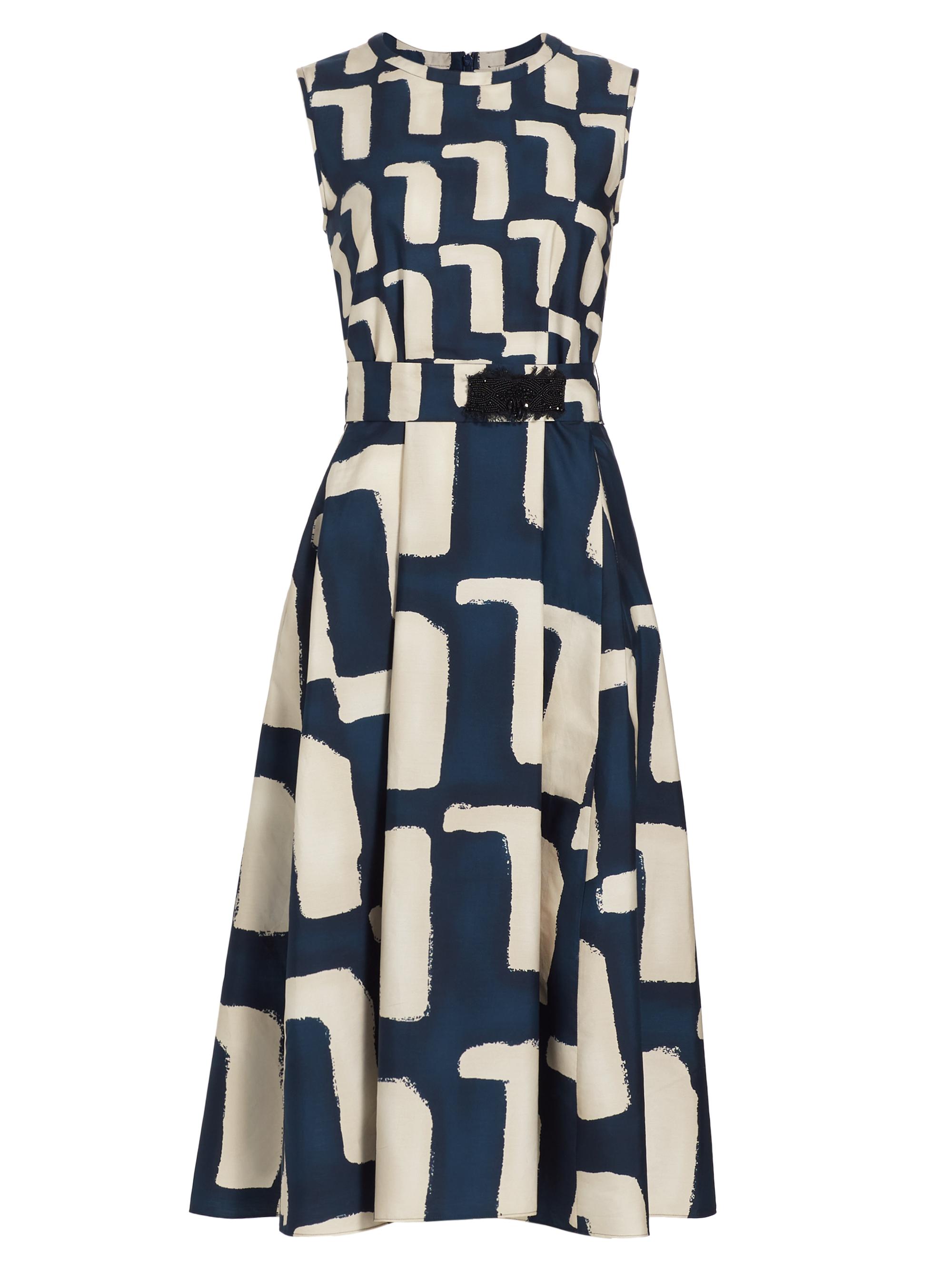 Max Mara Women's Diorama Abstract Cotton Cocktail Dress - Ecru