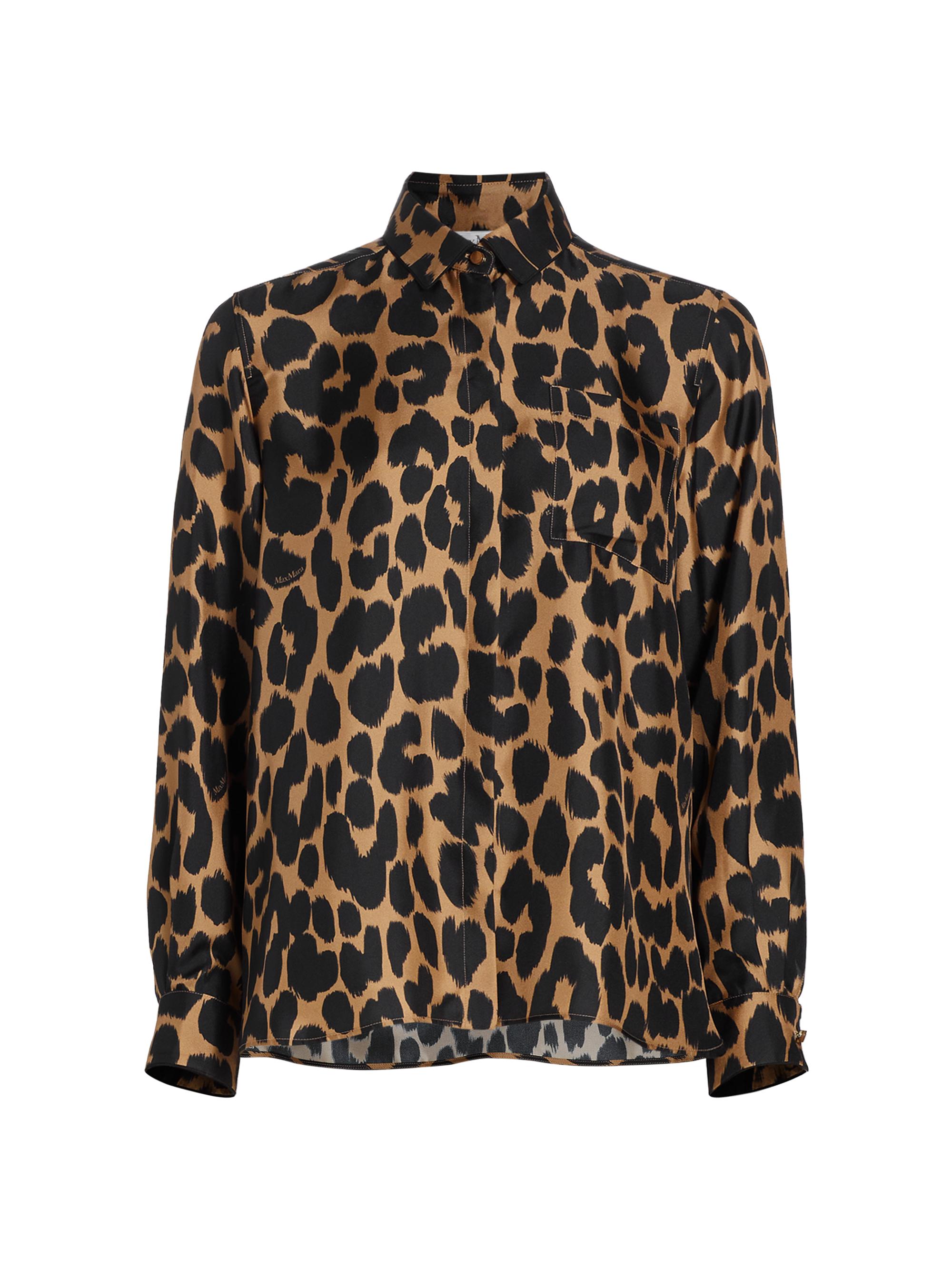 Max Mara Women's Etna Leopard Silk Shirt - Camel